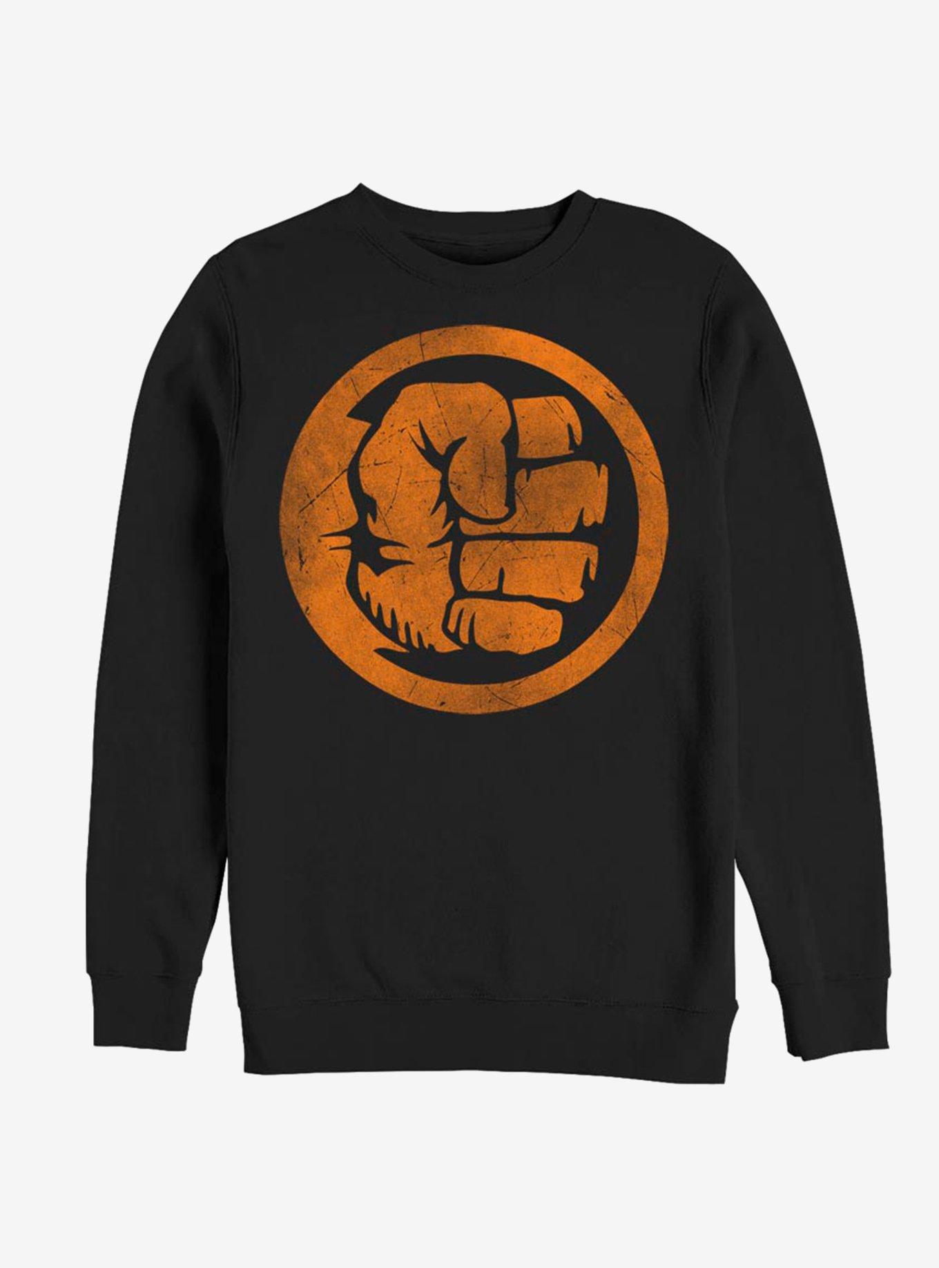 Marvel Hulk Orange Retro Symbol Sweatshirt, , hi-res