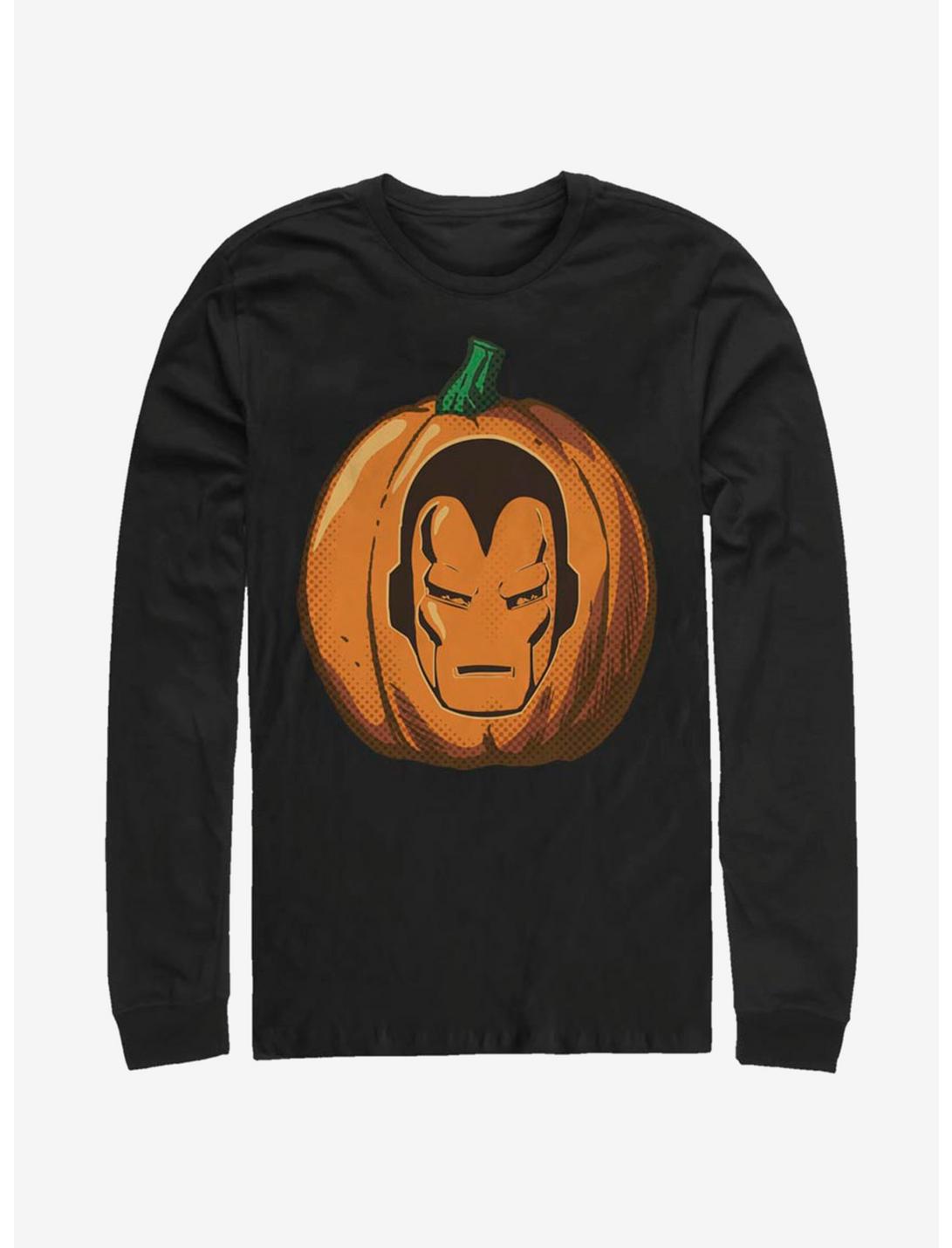 Marvel Iron Man Iron Pumpkin Long-Sleeve T-Shirt, BLACK, hi-res
