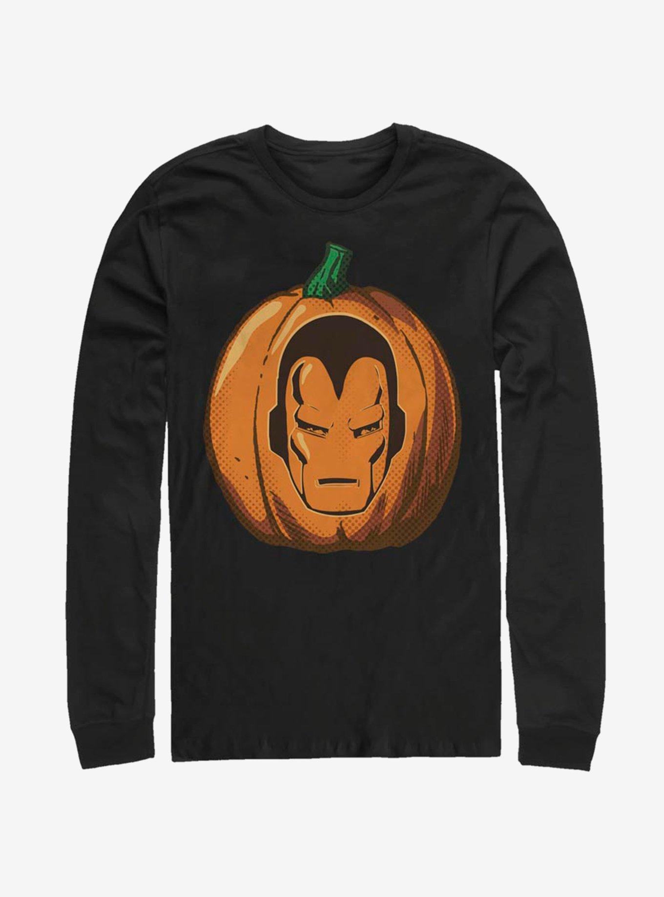 Marvel Iron Man Iron Pumpkin Long-Sleeve T-Shirt, BLACK, hi-res