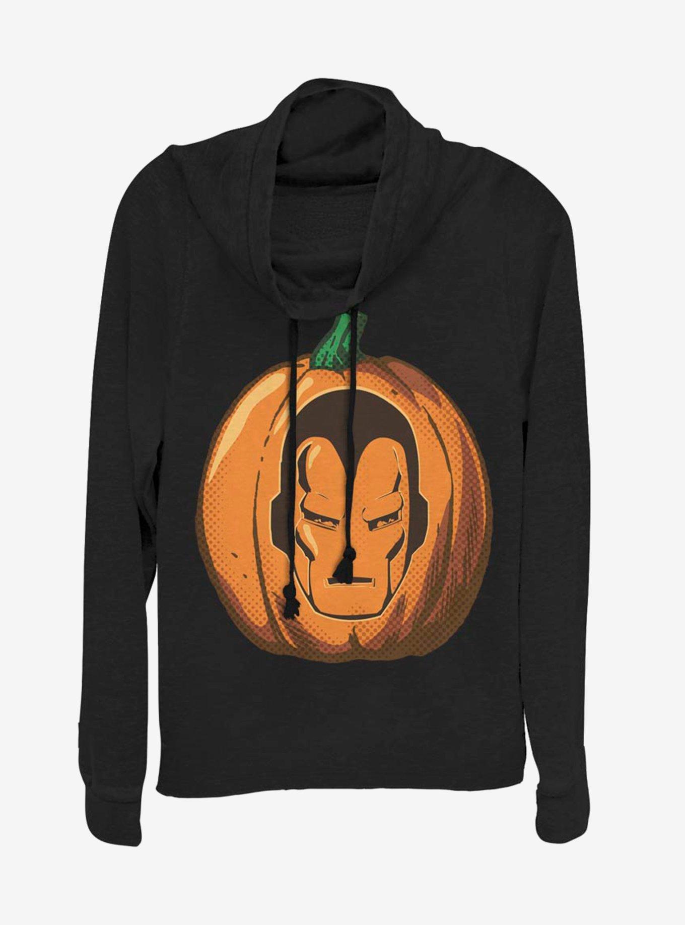 Marvel Iron Man Iron Pumpkin Cowlneck Long-Sleeve Womens Top, , hi-res