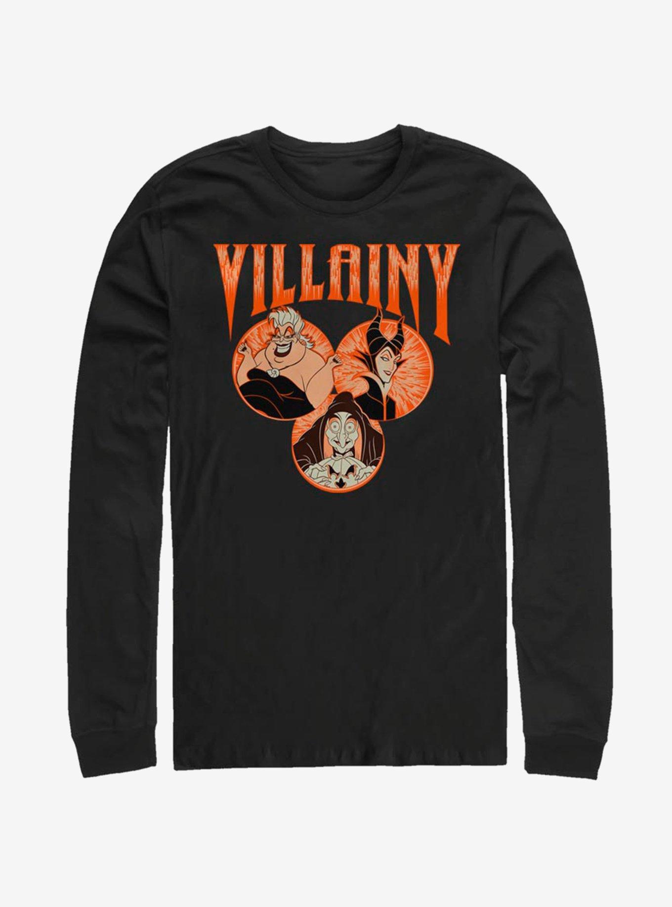 Disney Villains Evil Trifecta Long-Sleeve T-Shirt, BLACK, hi-res