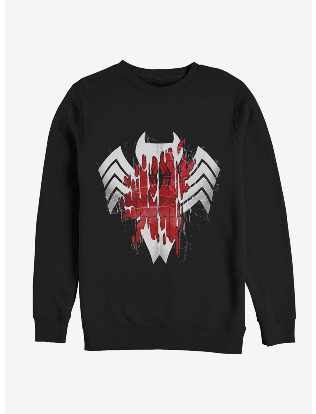Marvel Spider-Man Warped Logo Sweatshirt, BLACK, hi-res