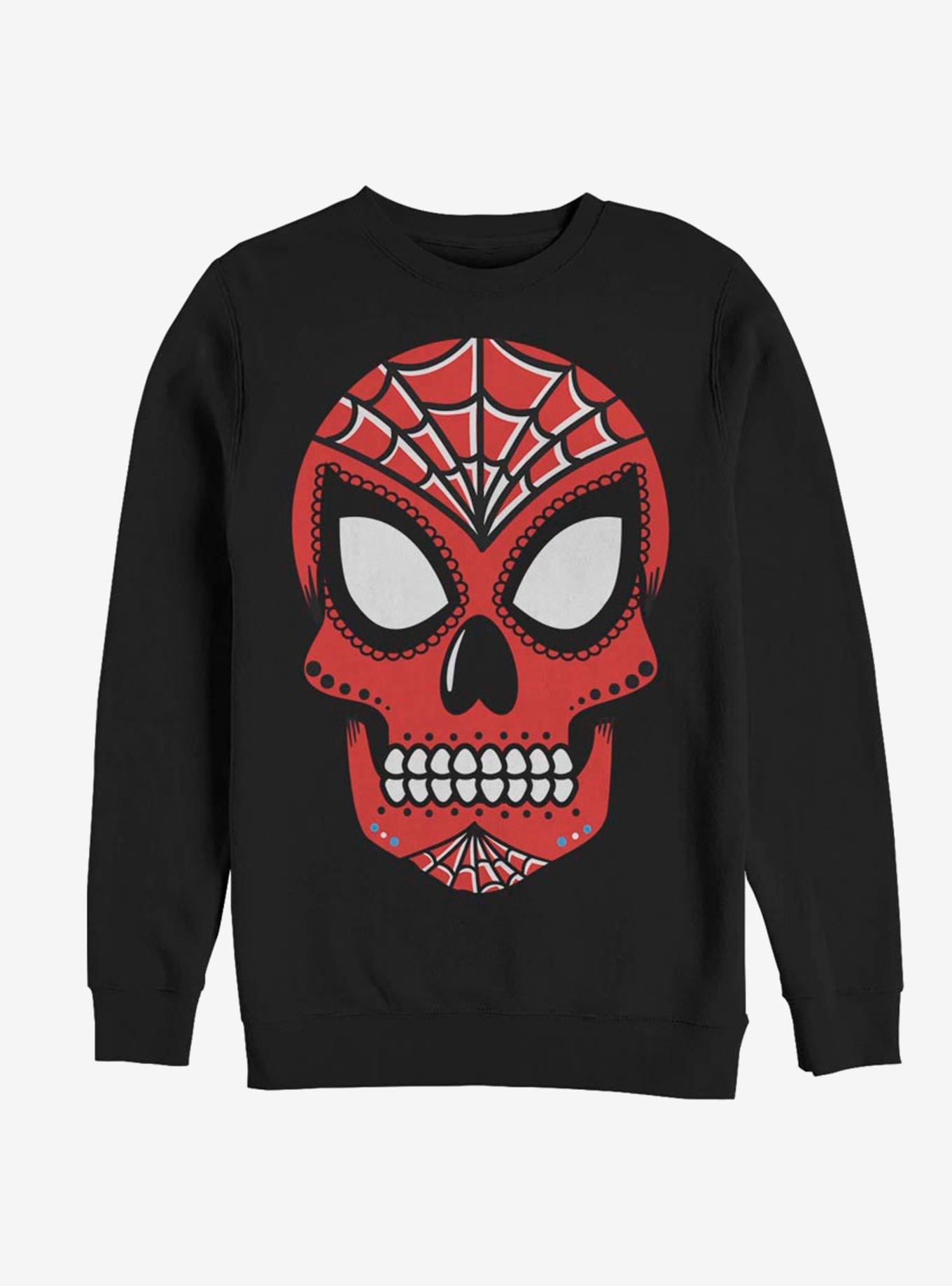 Marvel Spider-Man Sugar Skull Sweatshirt - BLACK | BoxLunch