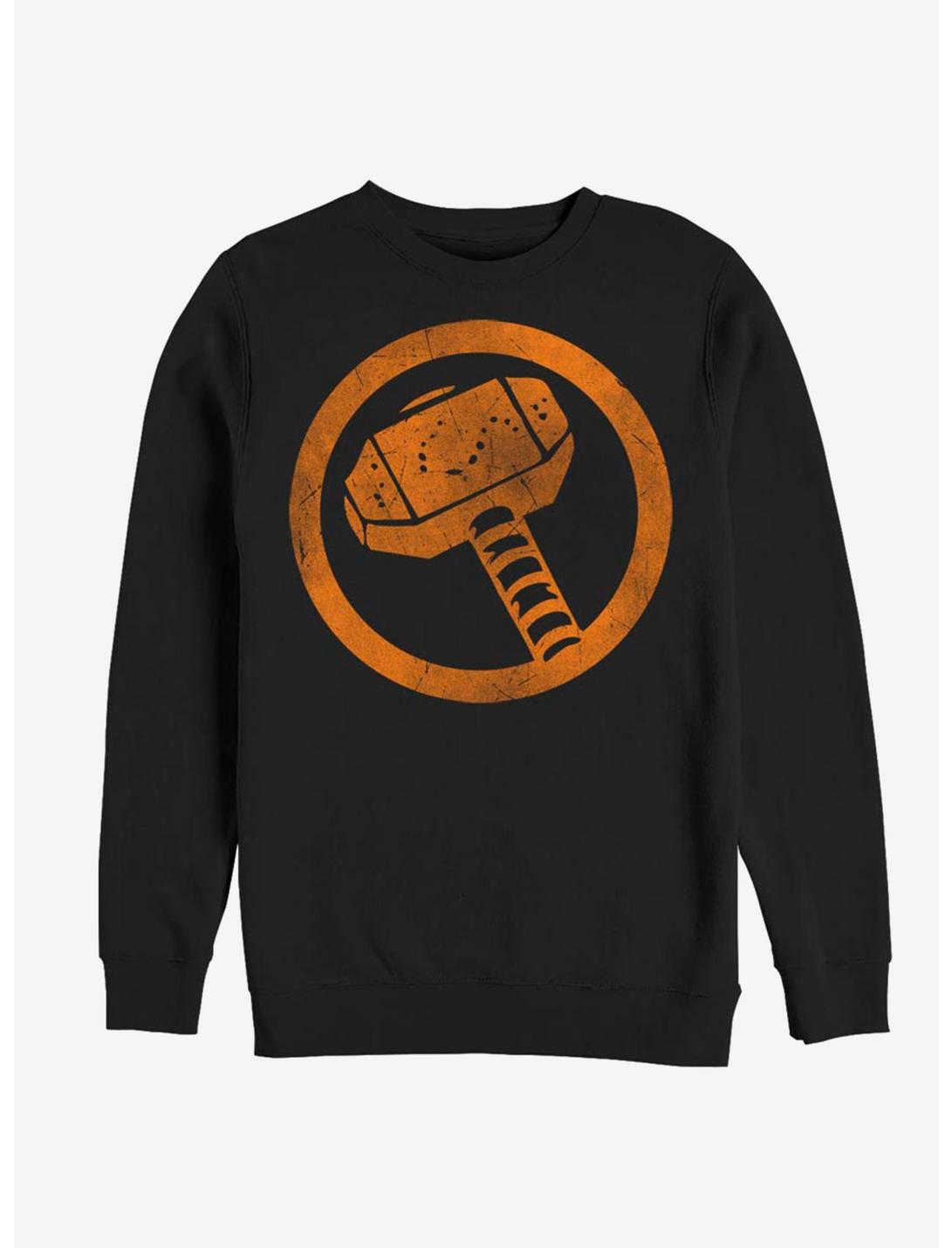 Marvel Thor Orange Retro Symbol Sweatshirt, BLACK, hi-res