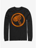 Marvel Thor Orange Retro Symbol Long-Sleeve T-Shirt, BLACK, hi-res