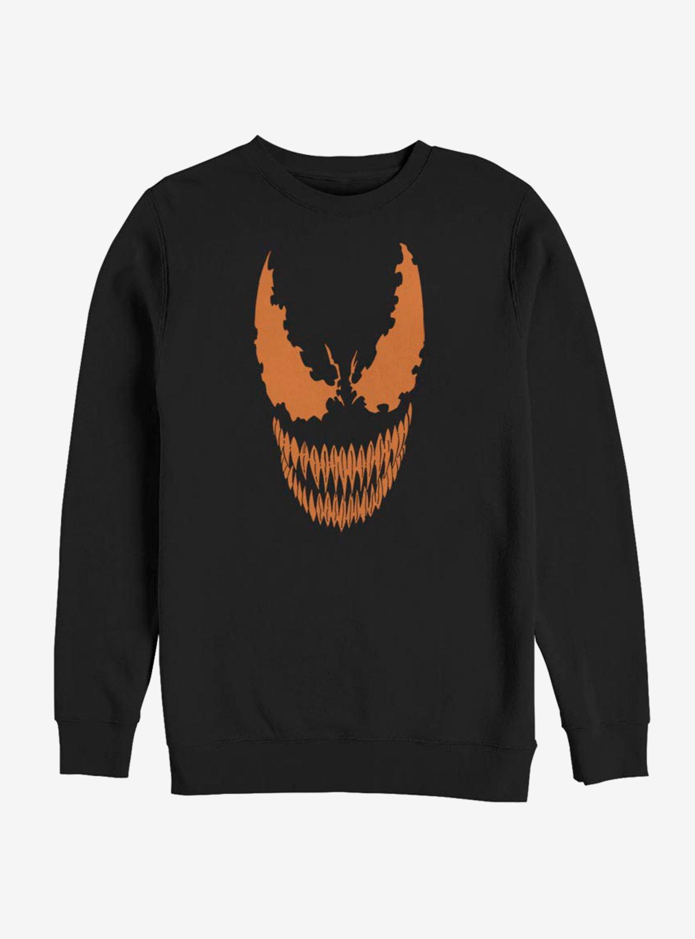 Marvel Venom Pumpkin Orange Face Sweatshirt, BLACK, hi-res