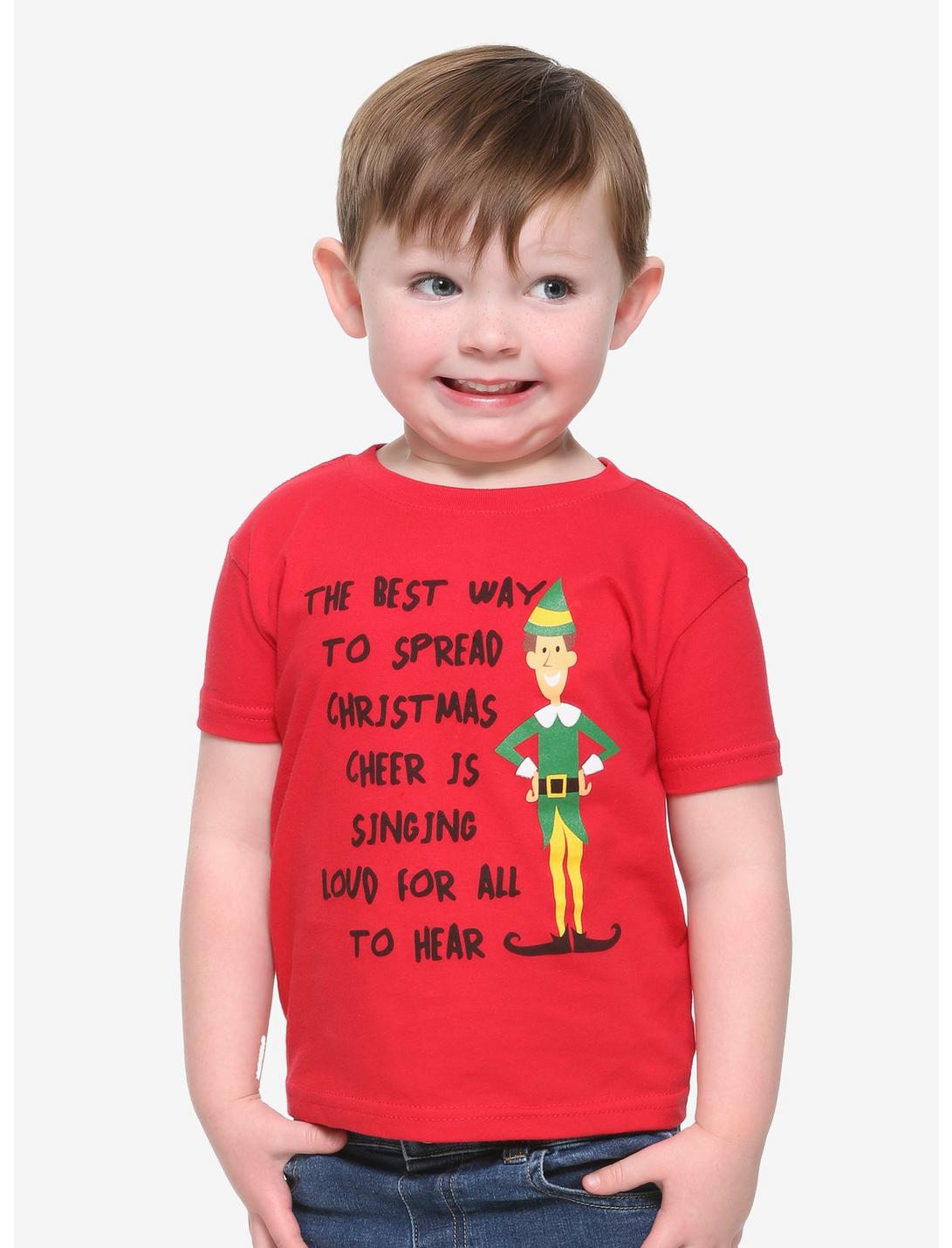 Elf Christmas Cheer Toddler T-Shirt, RED, hi-res