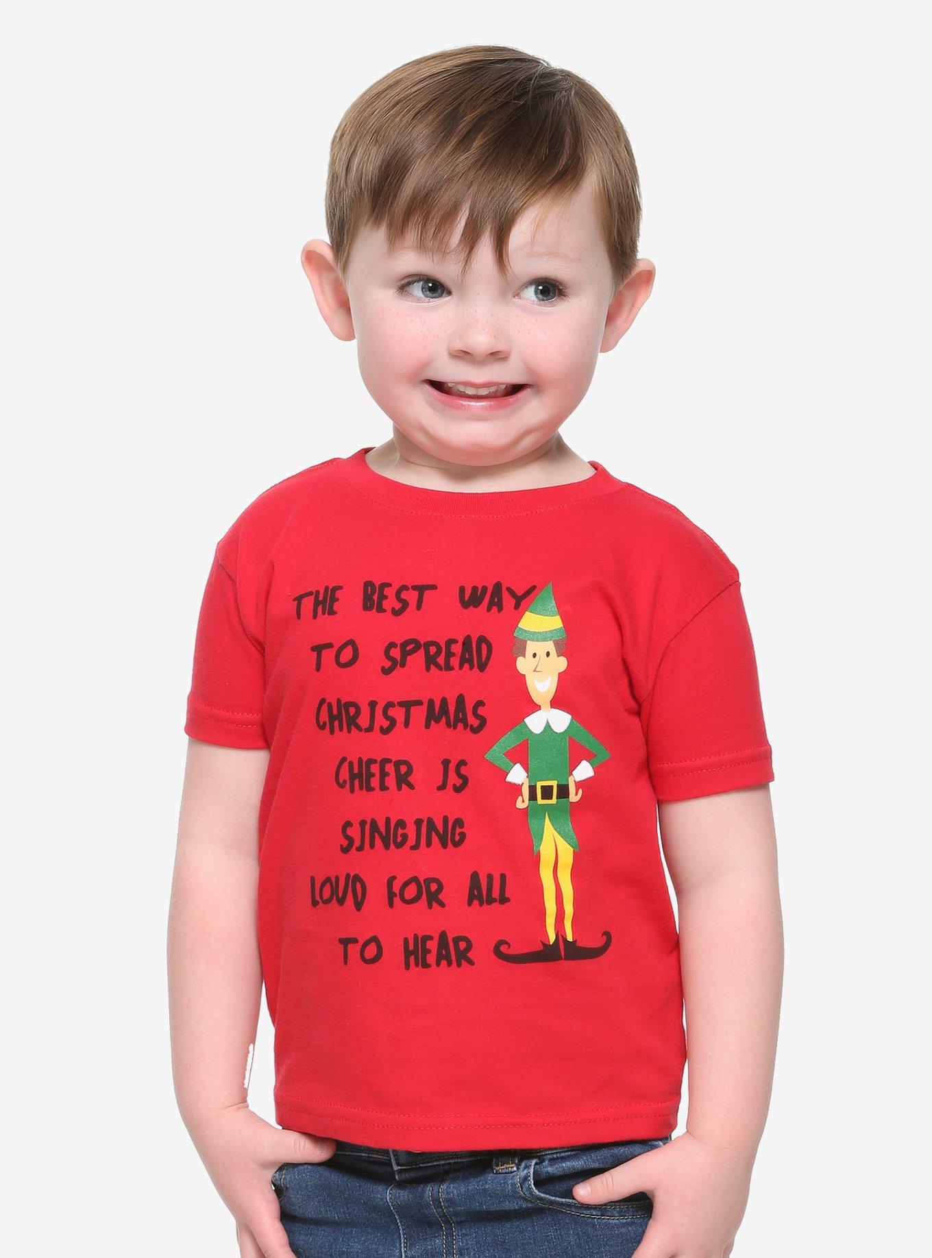 Elf Christmas Cheer Toddler T-Shirt, RED, hi-res