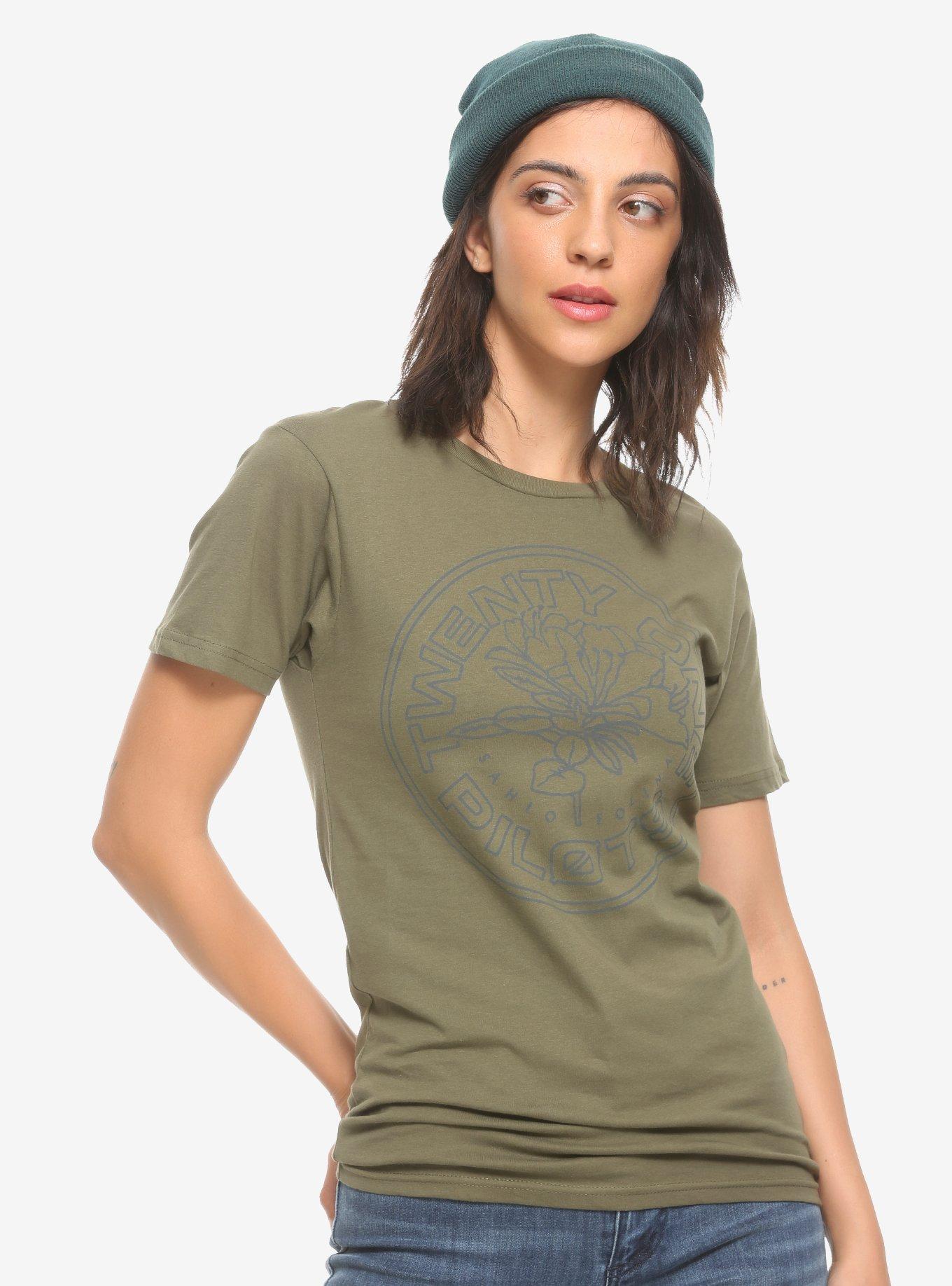 Twenty One Pilots Seal Olive Girls T-Shirt, OLIVE, hi-res