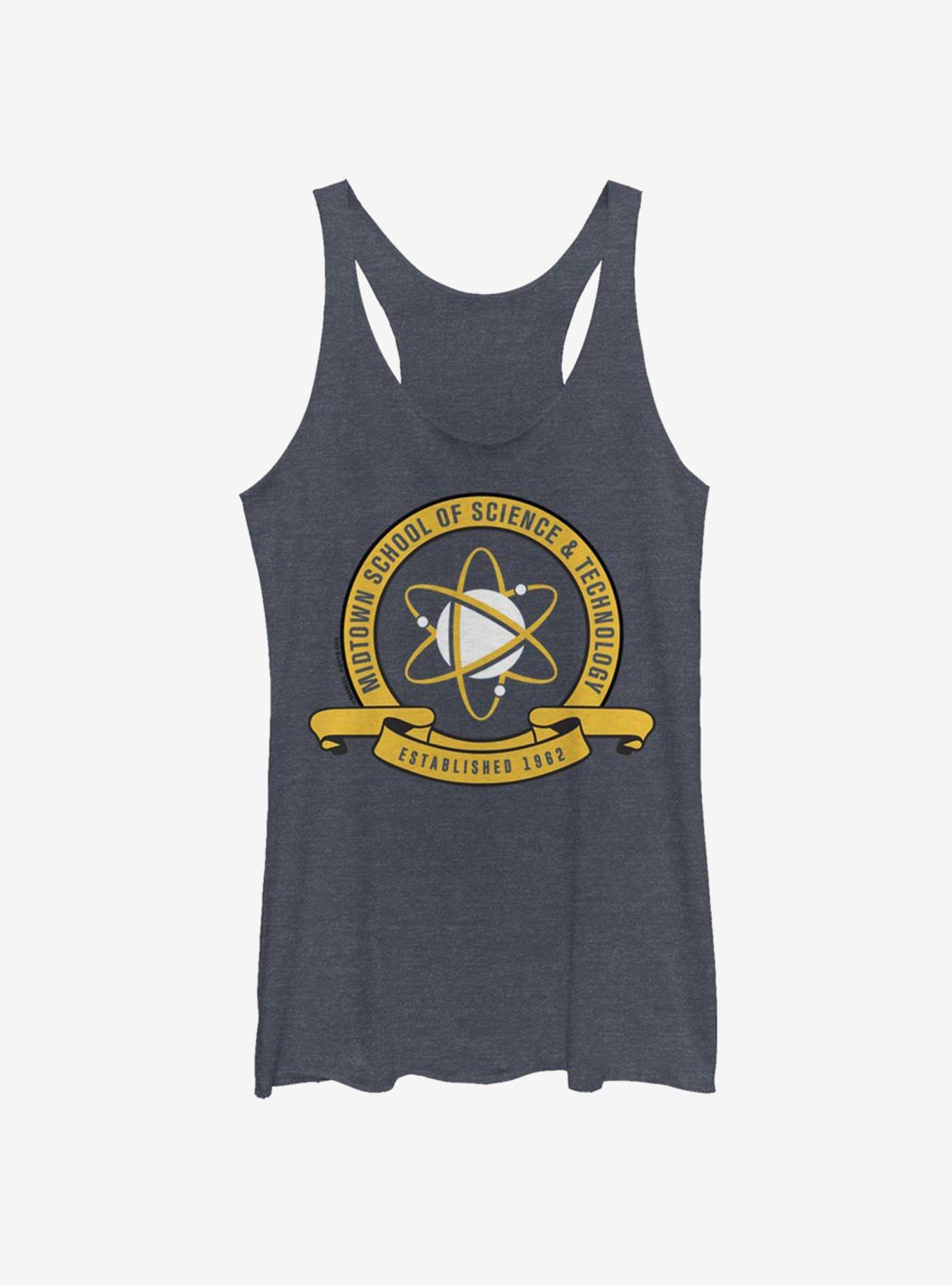 Marvel Spider-Man Midtown School Emblem Girls Tank, NAVY HTR, hi-res