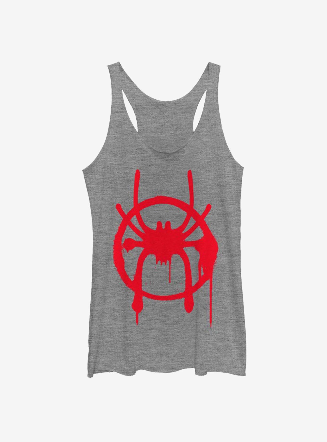 Marvel Spider-Man Miles Symbol Girls Tank, GRAY HTR, hi-res