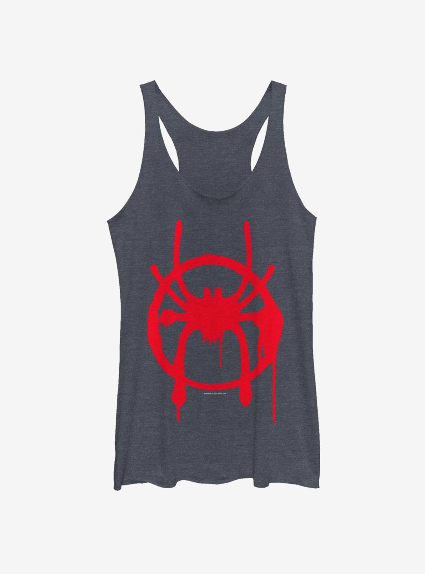 Marvel Spider-Man Miles Symbol Girls Tank, NAVY HTR, hi-res