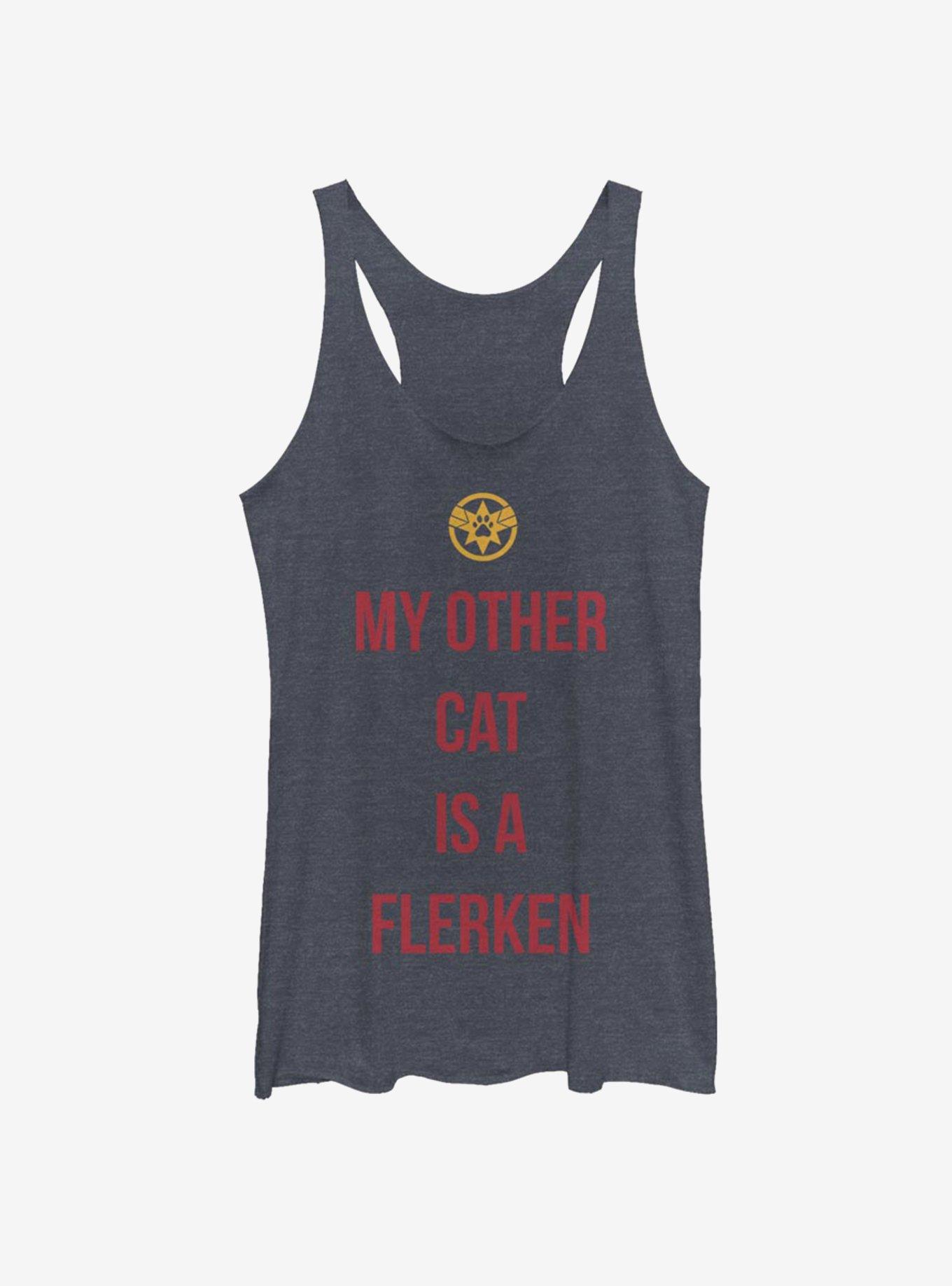 Marvel Captain Marvel Movie Other Cat Girls Tank, NAVY HTR, hi-res