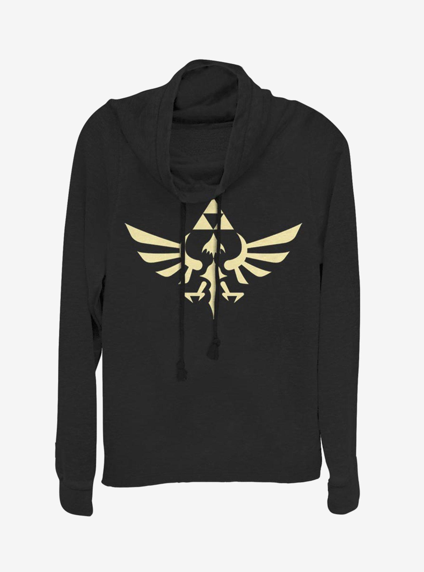Nintendo The Legend of Zelda Triumphant Triforce Cowl Neck Long-Sleeve Girls Top, , hi-res