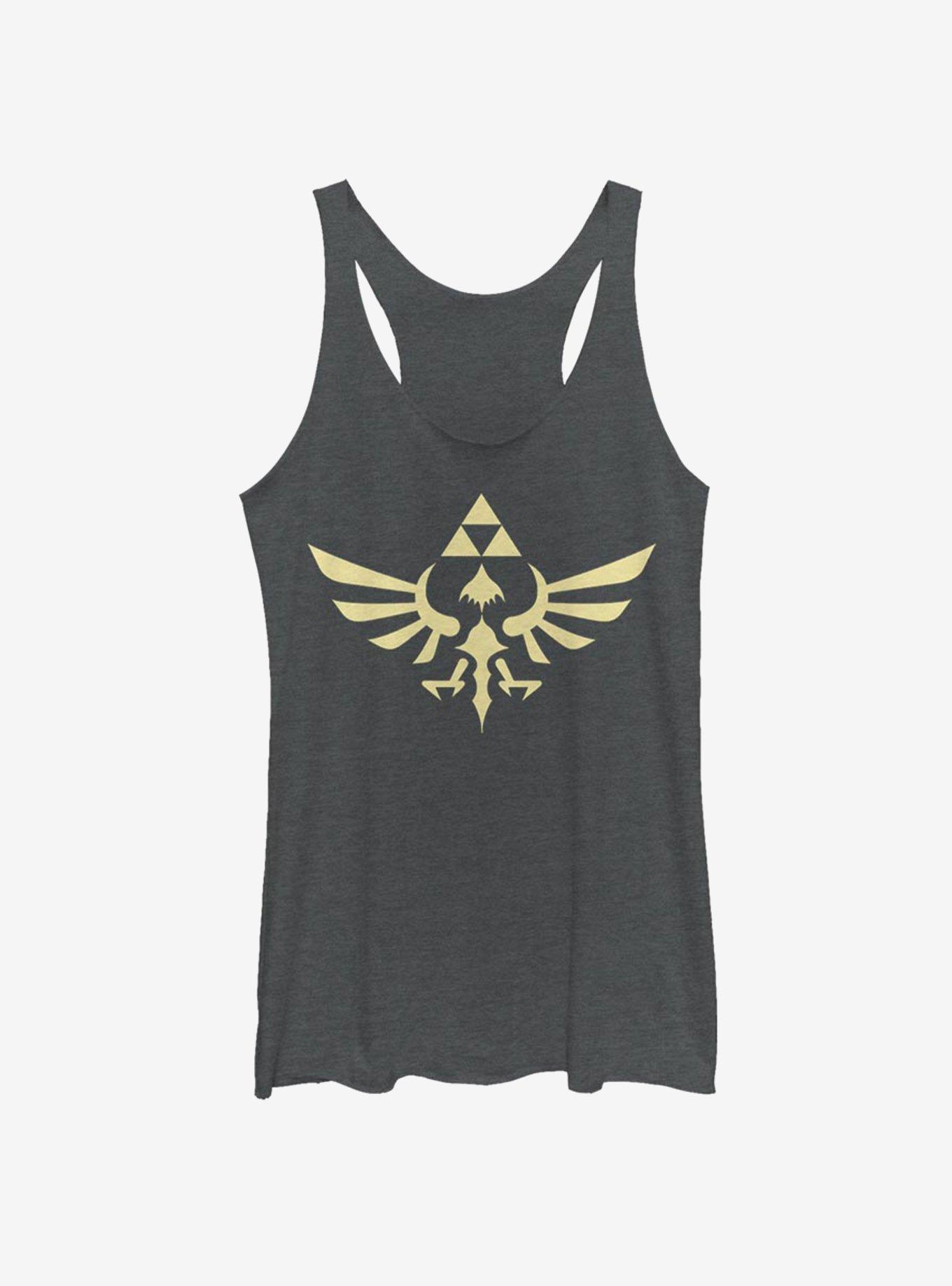 Nintendo The Legend of Zelda Triumphant Triforce Girls Tank, BLK HTR, hi-res