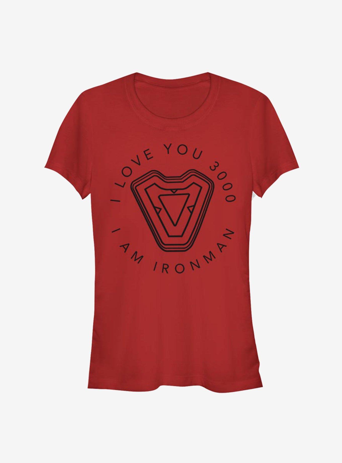 Marvel Avengers: Endgame Iron Man's Heart Girls T-Shirt, RED, hi-res