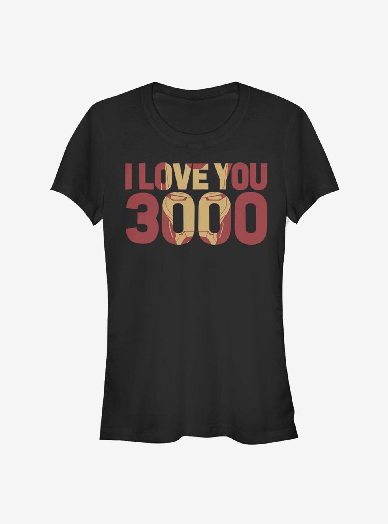 Marvel Avengers: Endgame Iron Man I Love You 3000 Girls T-Shirt, BLACK, hi-res