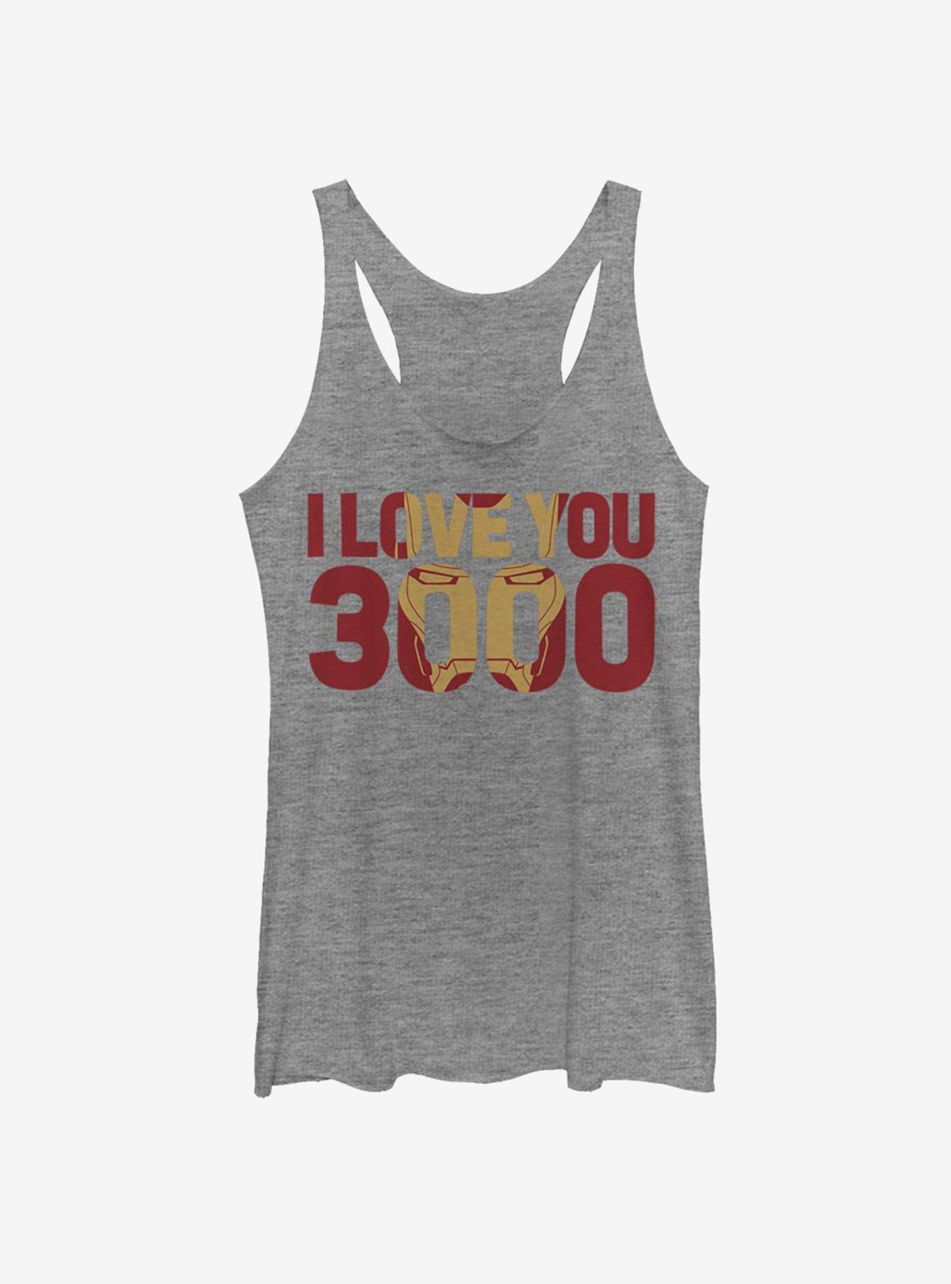 Marvel Avengers: Endgame Iron Man Love You 3000 Girls Tank, GRAY HTR, hi-res