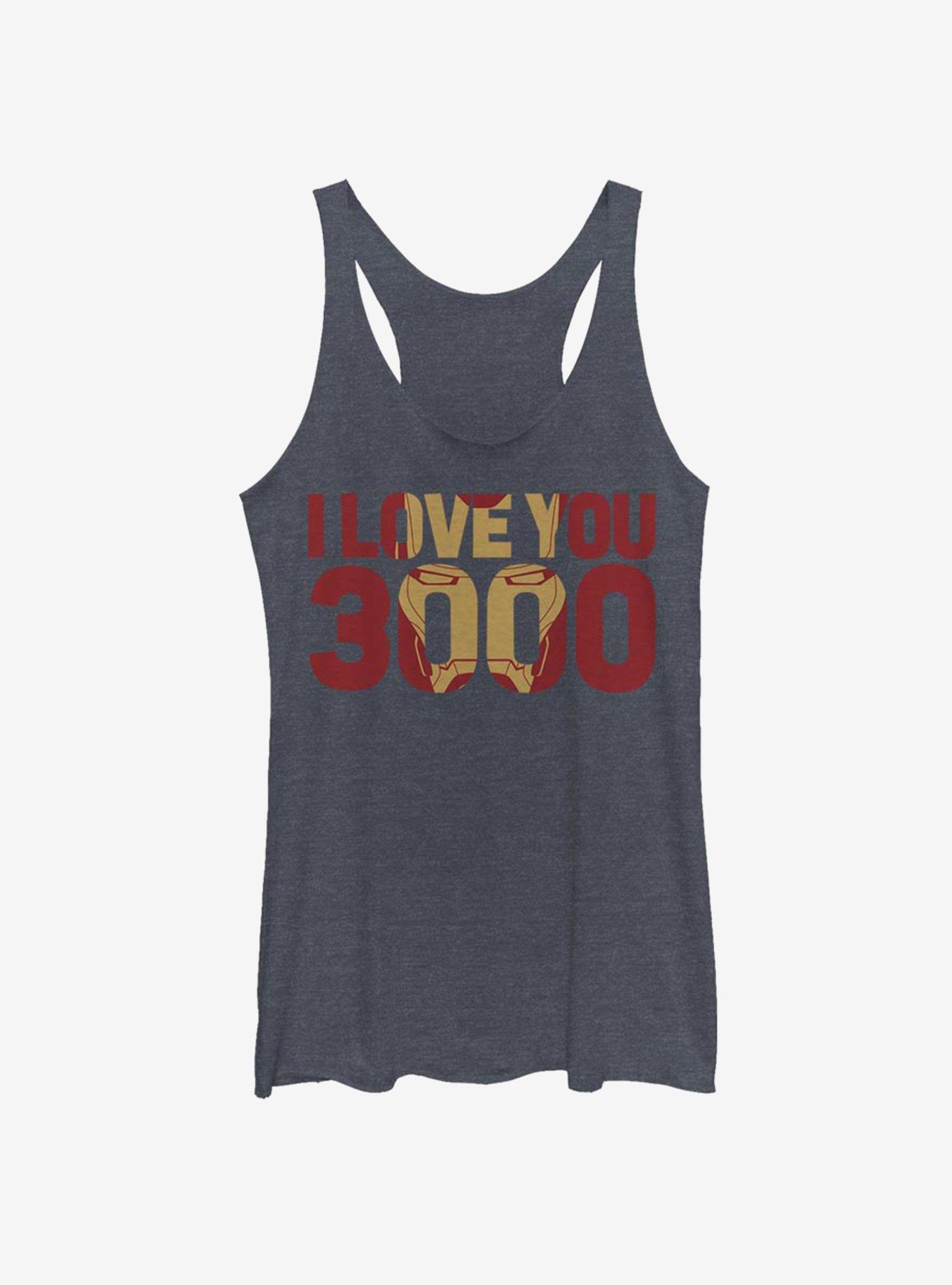 Marvel Avengers: Endgame Iron Man Love You 3000 Girls Tank, NAVY HTR, hi-res