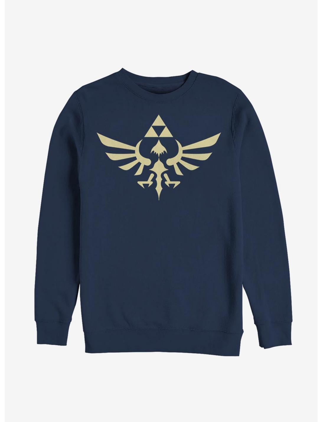 Nintendo The Legend of Zelda Triumphant Triforce Sweatshirt, NAVY, hi-res