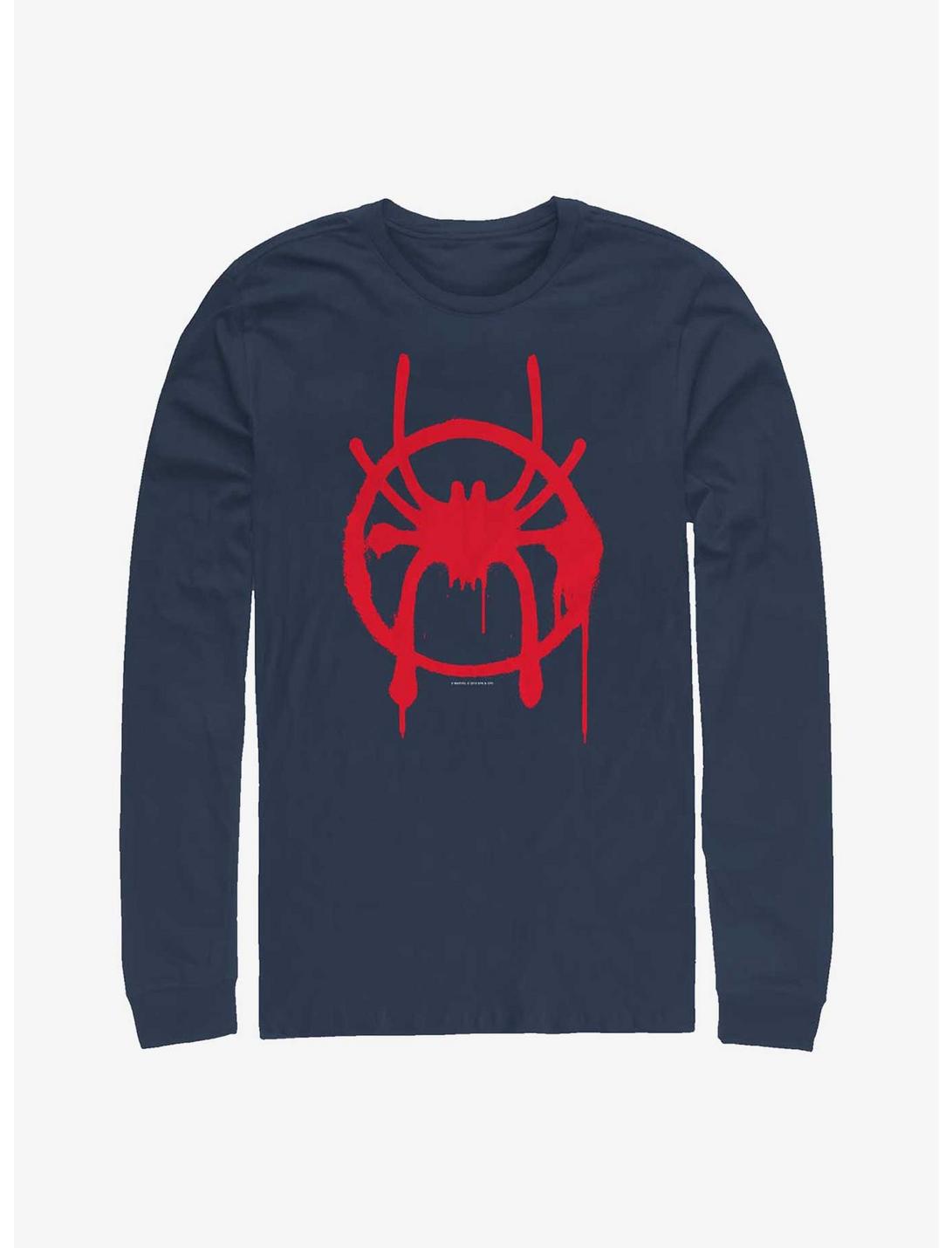 Marvel Spider-Man Miles Symbol Long-Sleeve T-Shirt, NAVY, hi-res