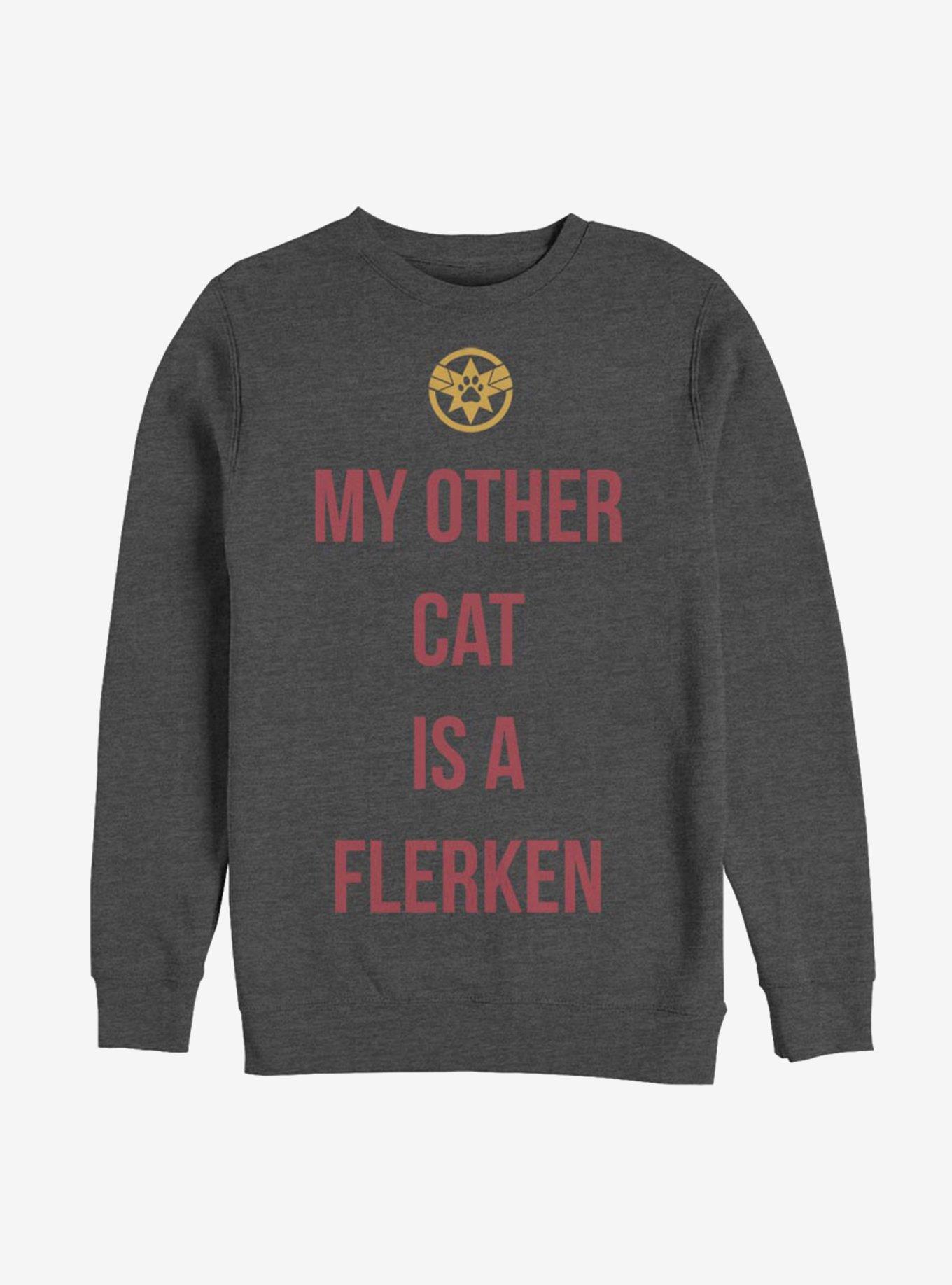 Marvel Captain Marvel Movie Other Cat Sweatshirt, CHAR HTR, hi-res
