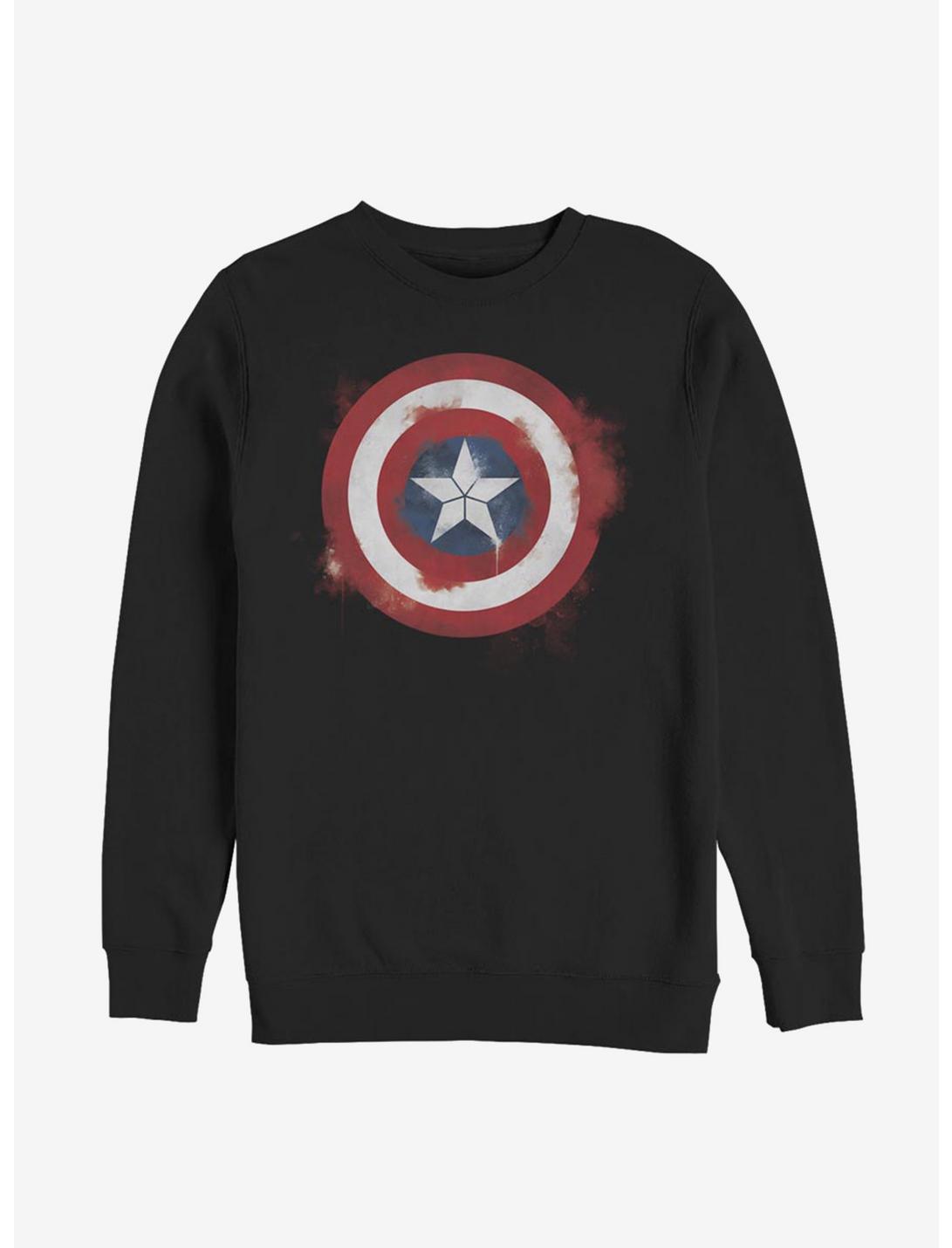 Marvel Captain America Spray Logo Sweatshirt, BLACK, hi-res