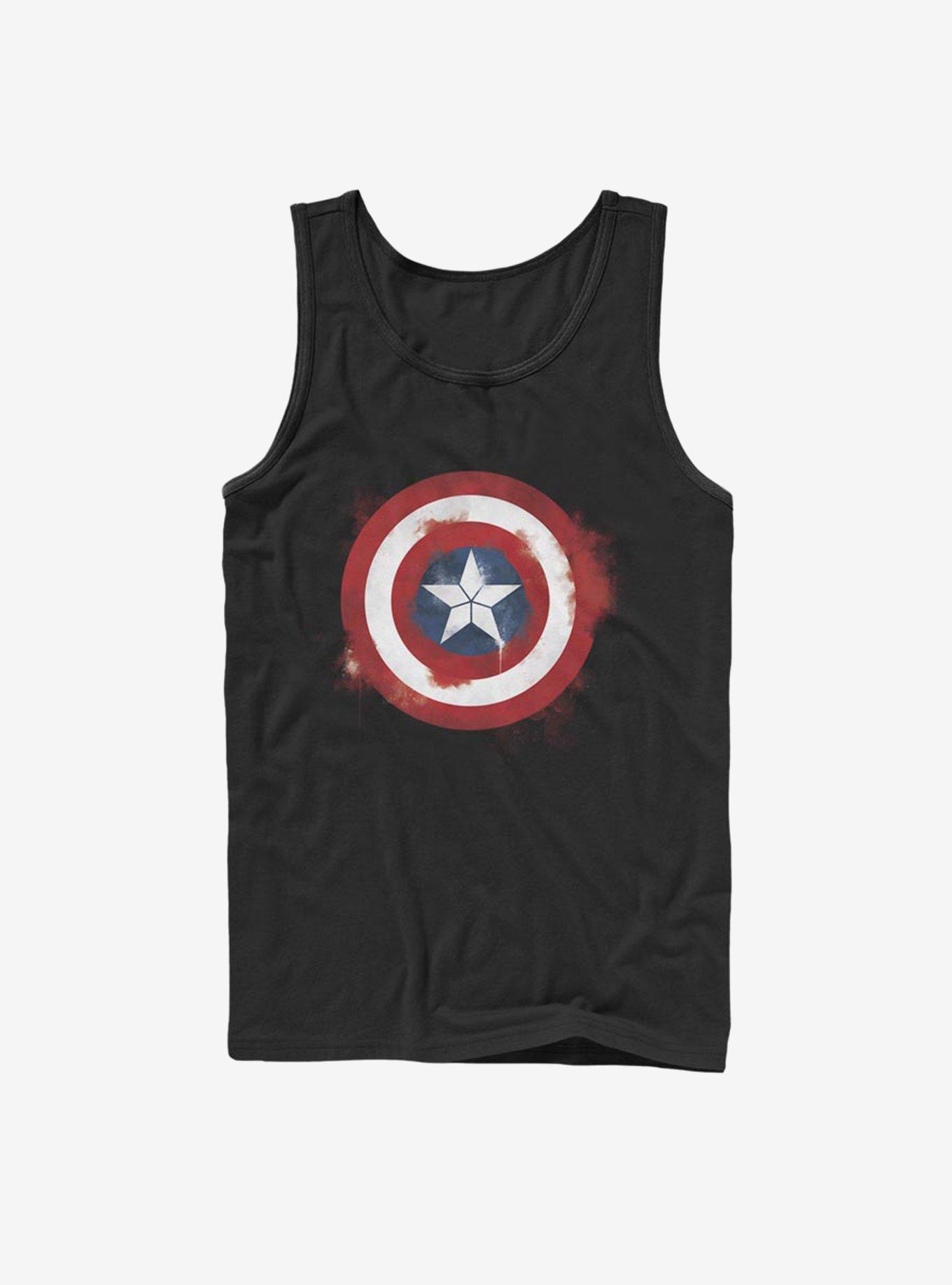 Marvel Captain America Spray Logo Tank, BLACK, hi-res