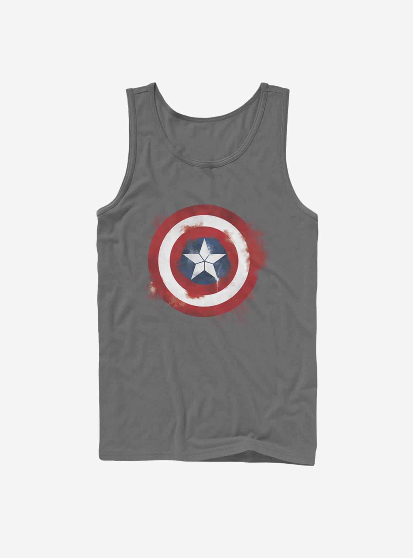 Marvel Captain America Spray Logo Tank, CHARCOAL, hi-res