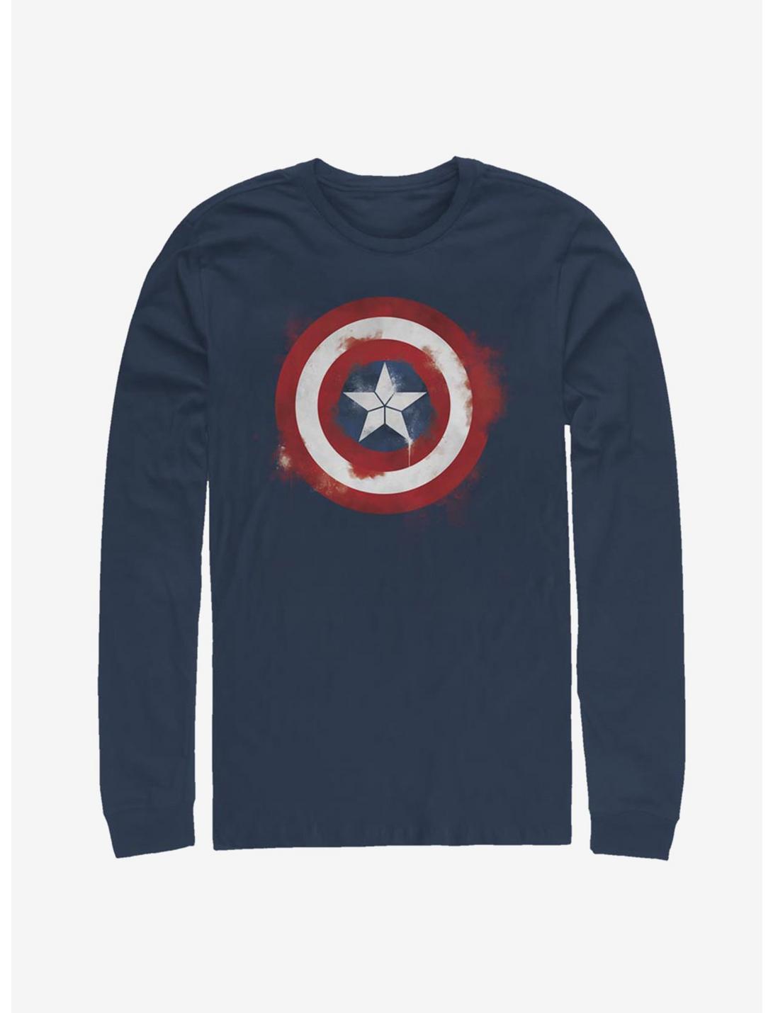 Marvel Captain America Spray Logo Long-Sleeve T-Shirt, NAVY, hi-res
