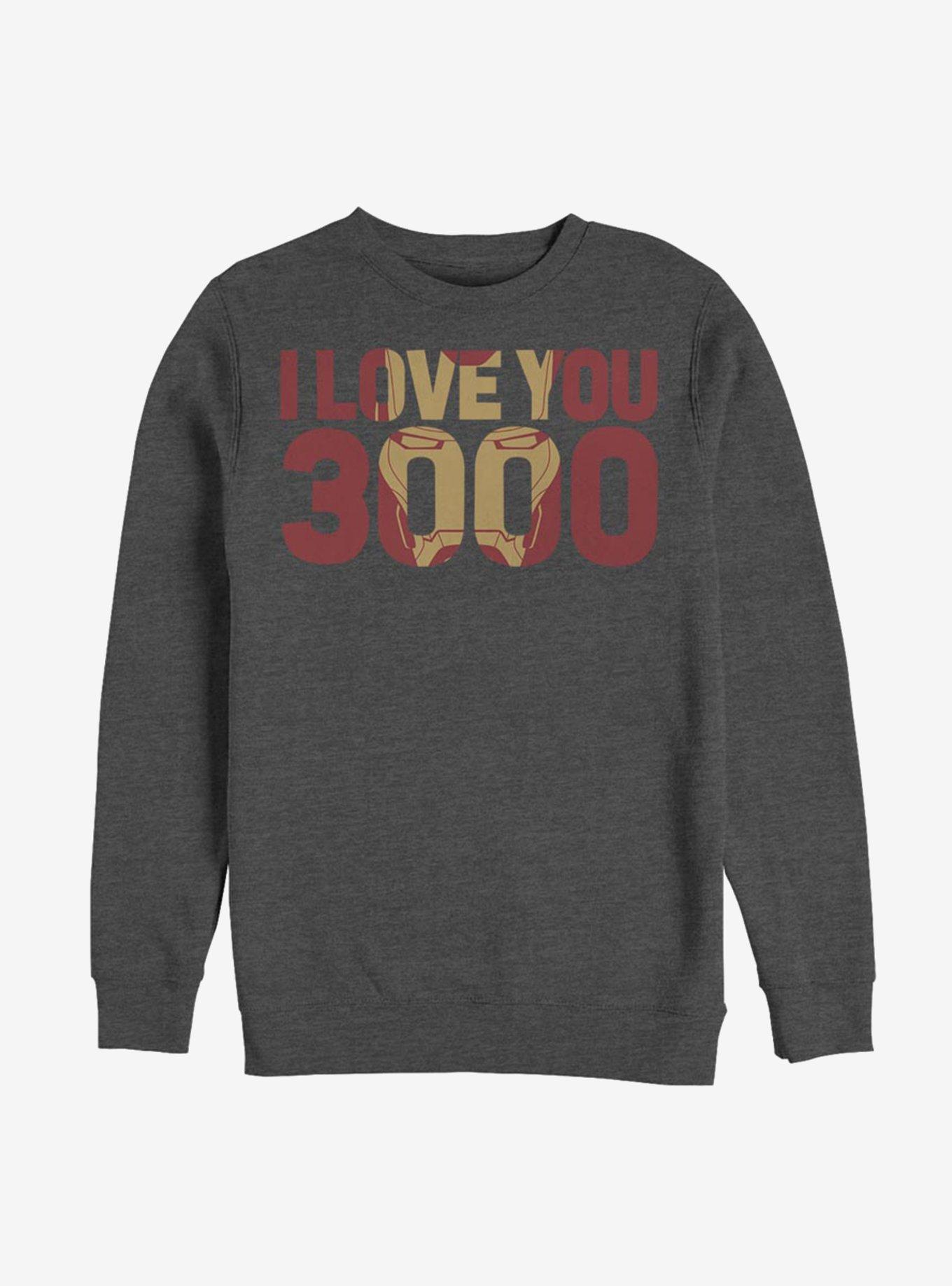 Marvel Avengers: Endgame Love You 3000 Sweatshirt, CHAR HTR, hi-res