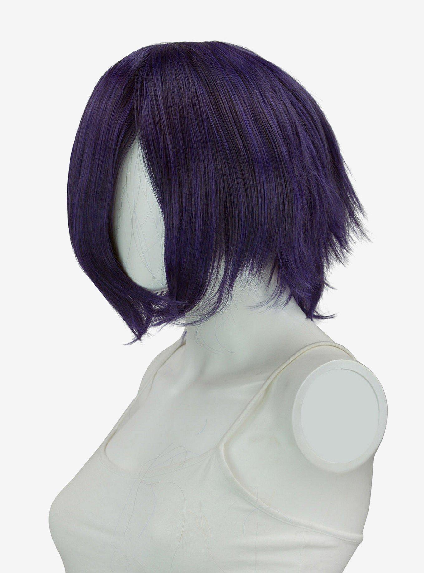 Short dark deals purple cosplay wig