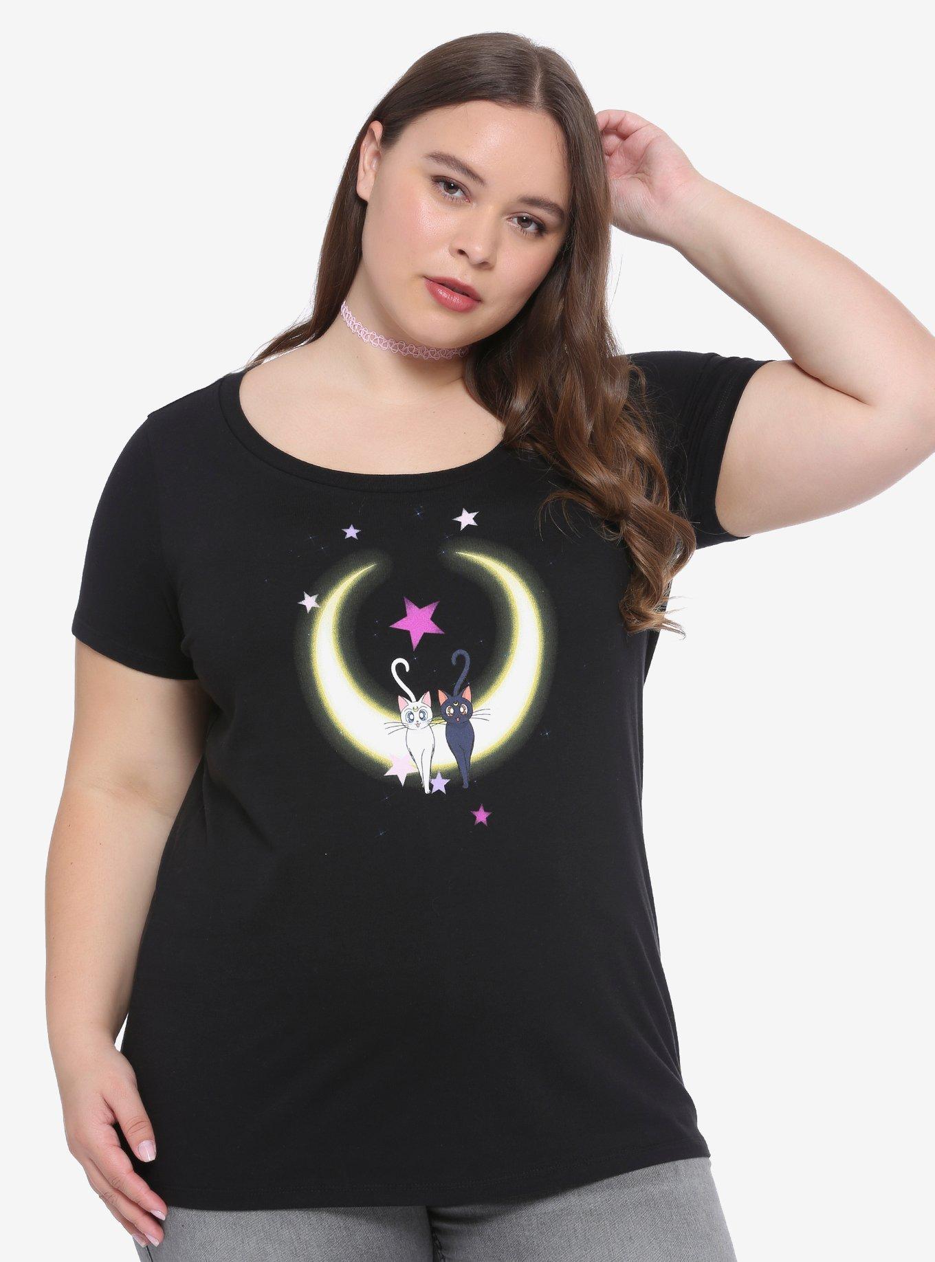 Sailor Moon Luna & Artemis Moon Girls T-Shirt Plus Size, MULTI, hi-res