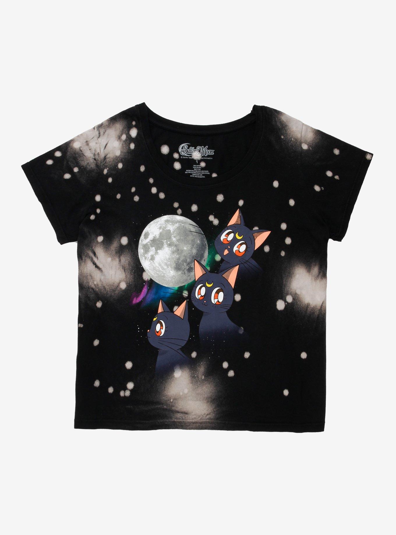 Sailor Moon Triple Luna Wash Girls T-Shirt Plus Size, MULTI, hi-res