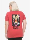 Marvel Captain Marvel Red Comic Flight Girls T-Shirt Plus Size, MULTI, hi-res