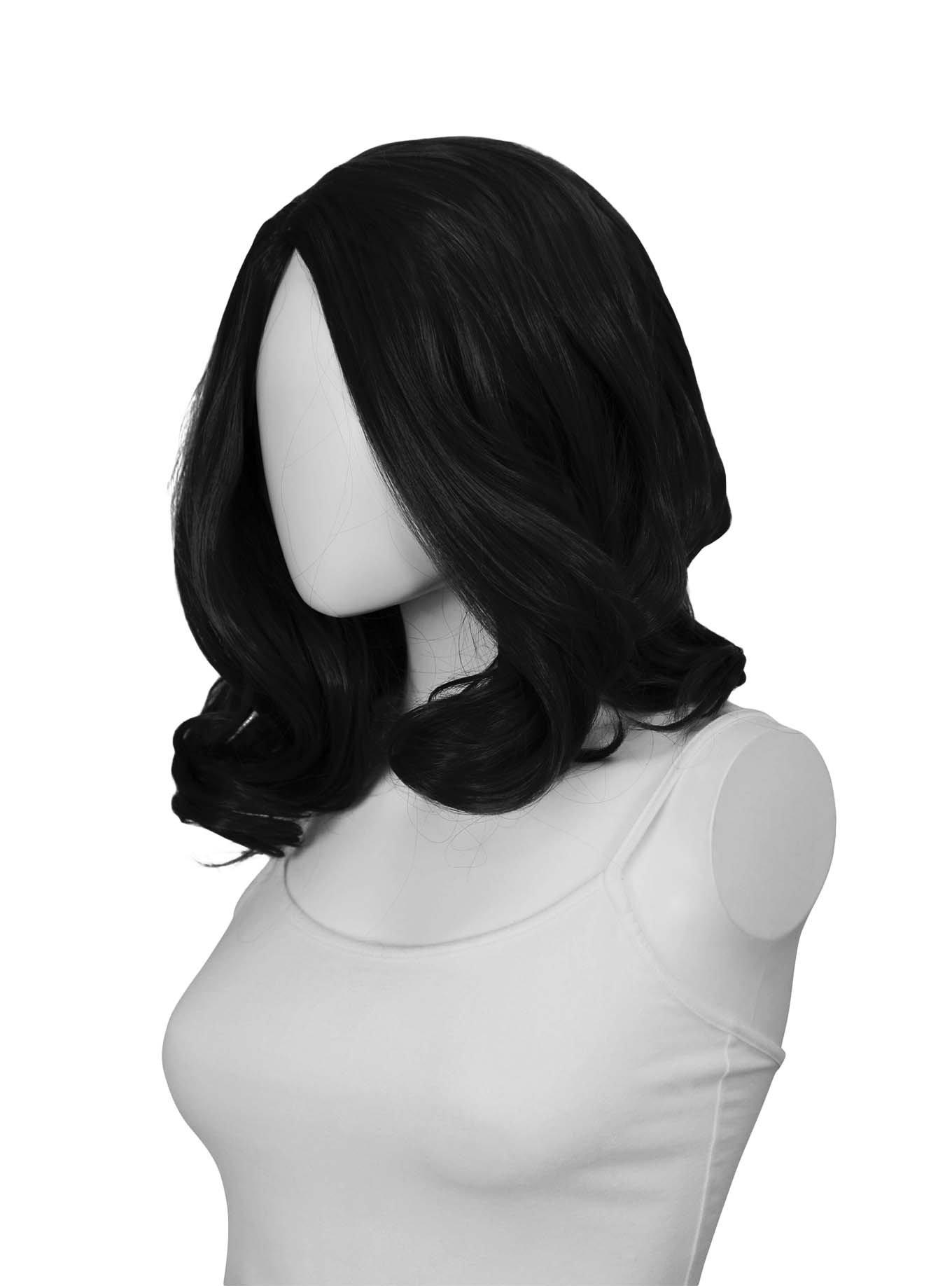 Epic Cosplay Aries Black Short Curly Wig, , hi-res