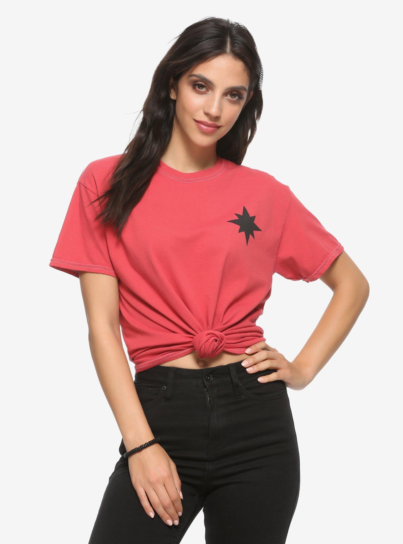 Marvel Captain Marvel Red Comic Flight Girls T-Shirt | Hot Topic