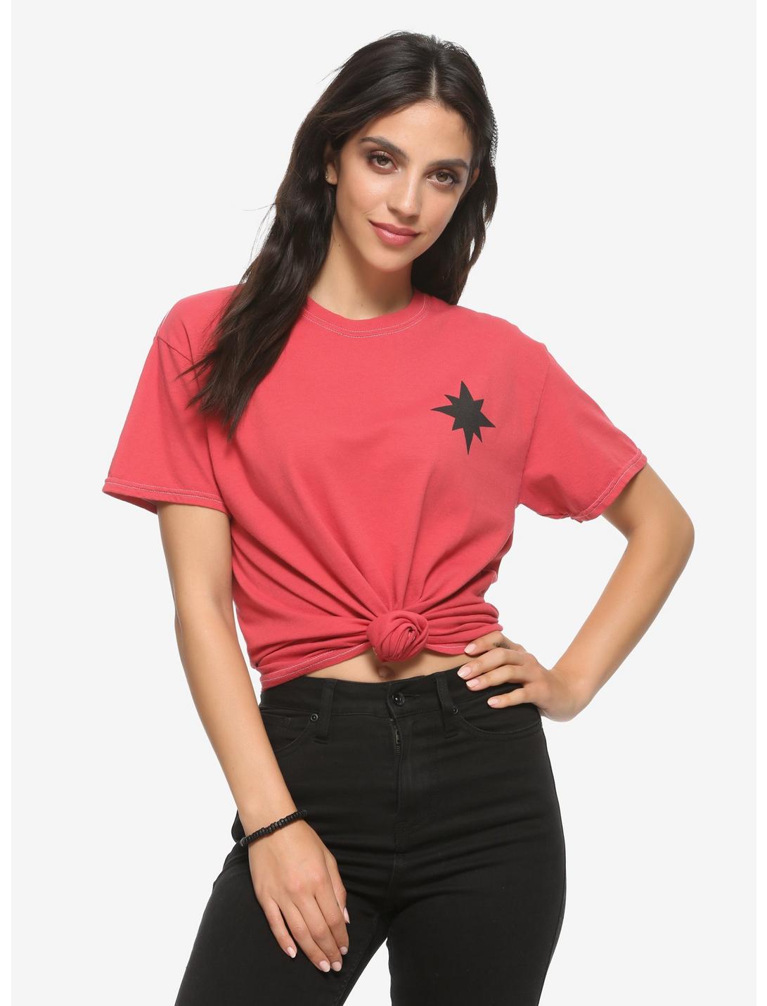 Marvel Captain Marvel Red Comic Flight Girls T-Shirt, MULTI, hi-res