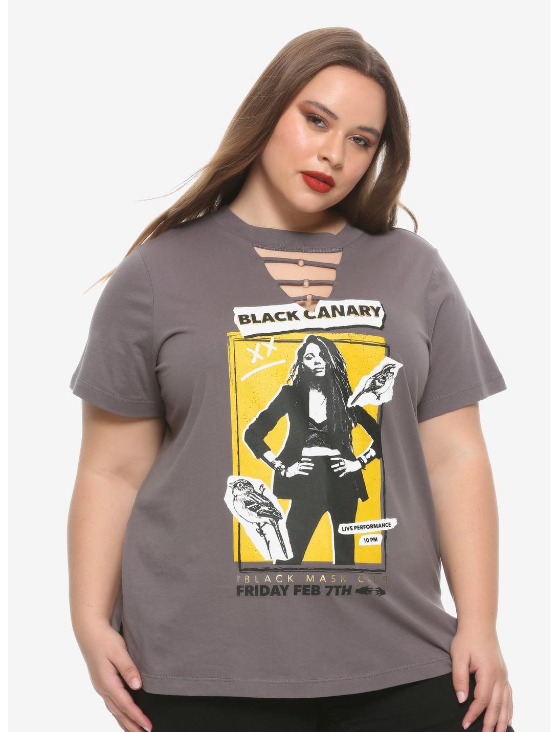 Her Universe DC Comics Birds Of Prey Black Canary Poster Cutout Neck Girls T-Shirt Plus Size, MULTI, hi-res