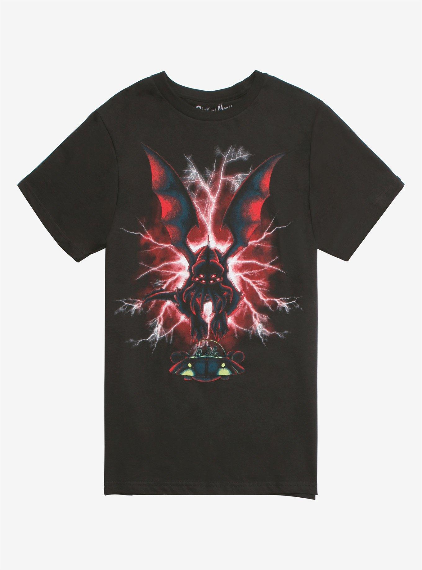 Rick And Morty Cthulhu T-Shirt, BLACK, hi-res