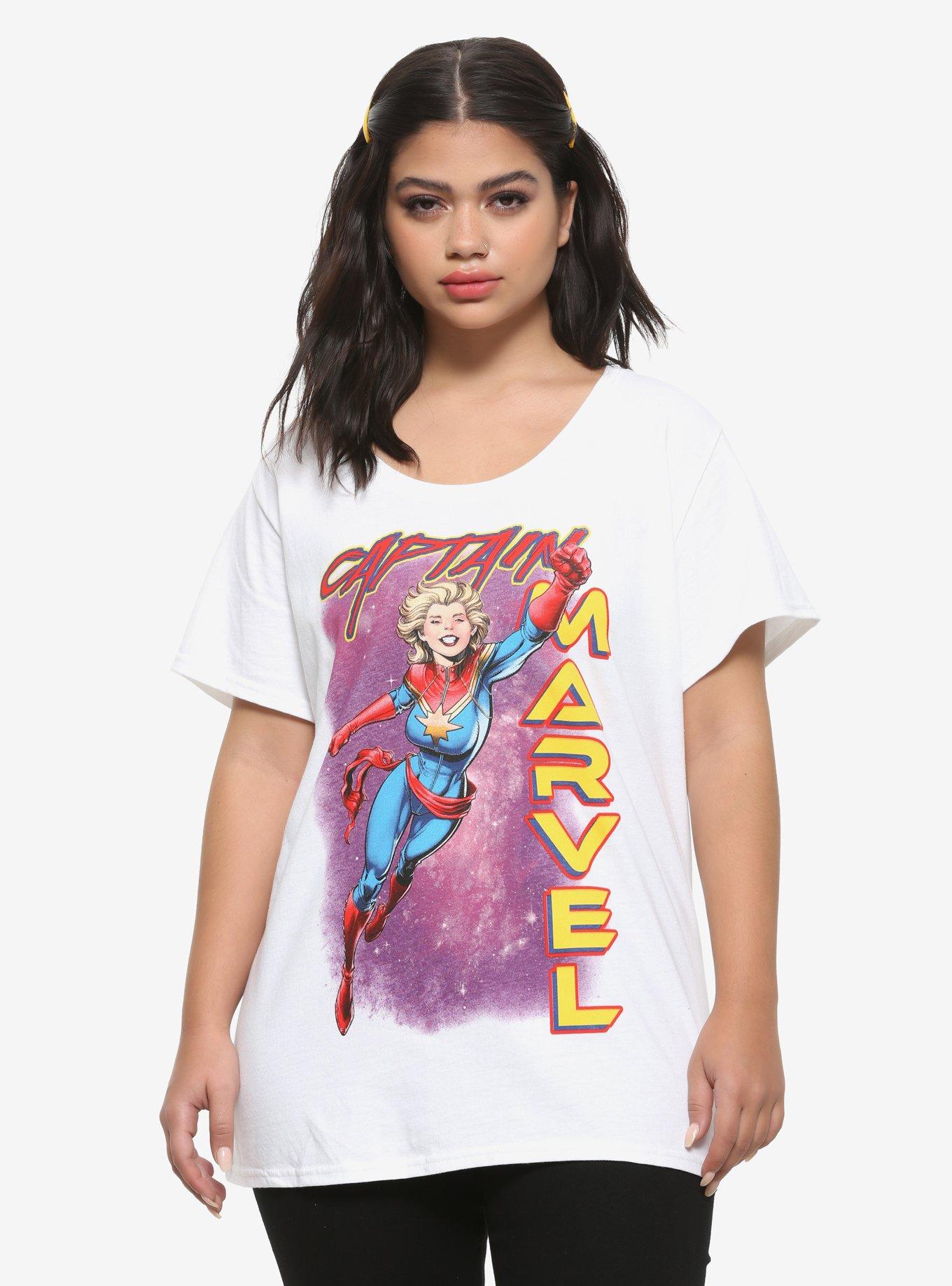 Marvel Captain Marvel Comic Flight Girls T-Shirt Plus Size, MULTI, hi-res