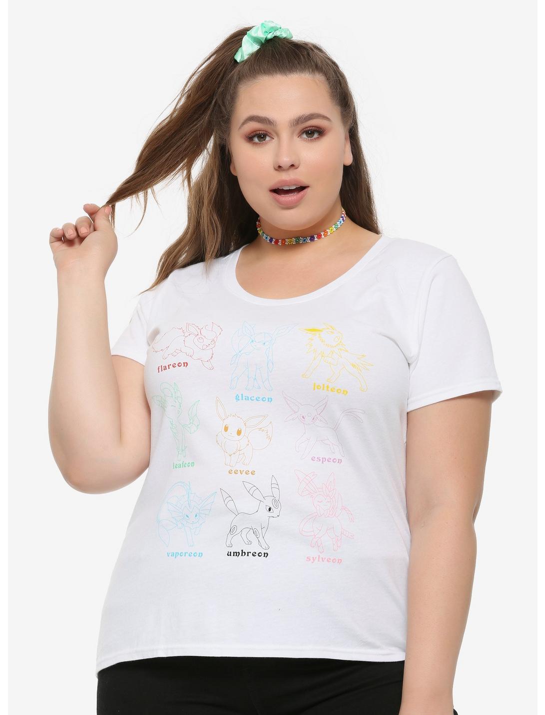 Pokemon Eeveelutions Chart Girls T-Shirt Plus Size, MULTI, hi-res