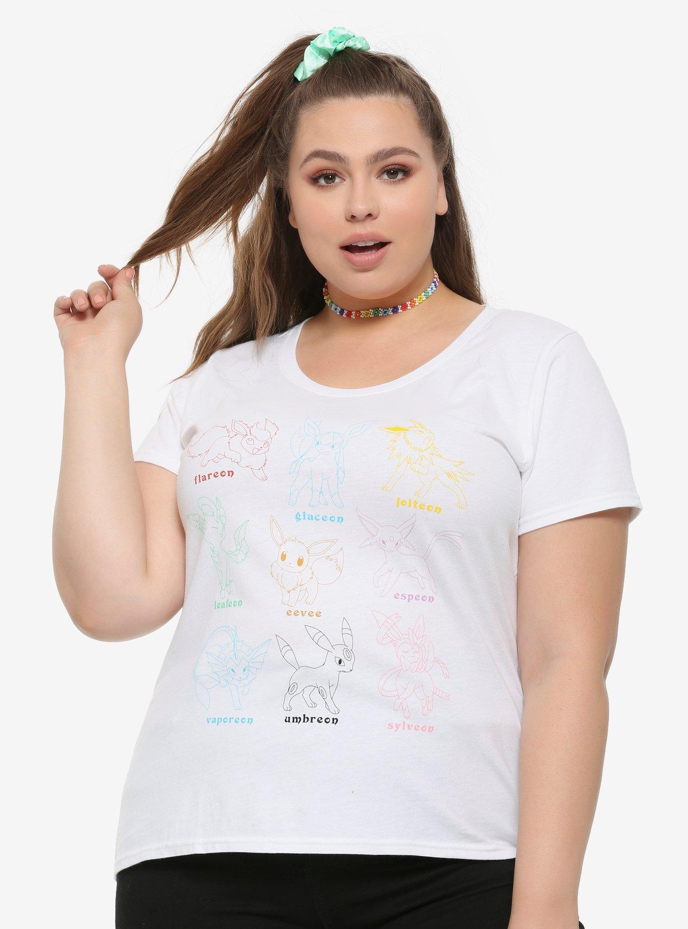 Pokemon Eeveelutions Chart Girls T-Shirt Plus Size, MULTI, hi-res