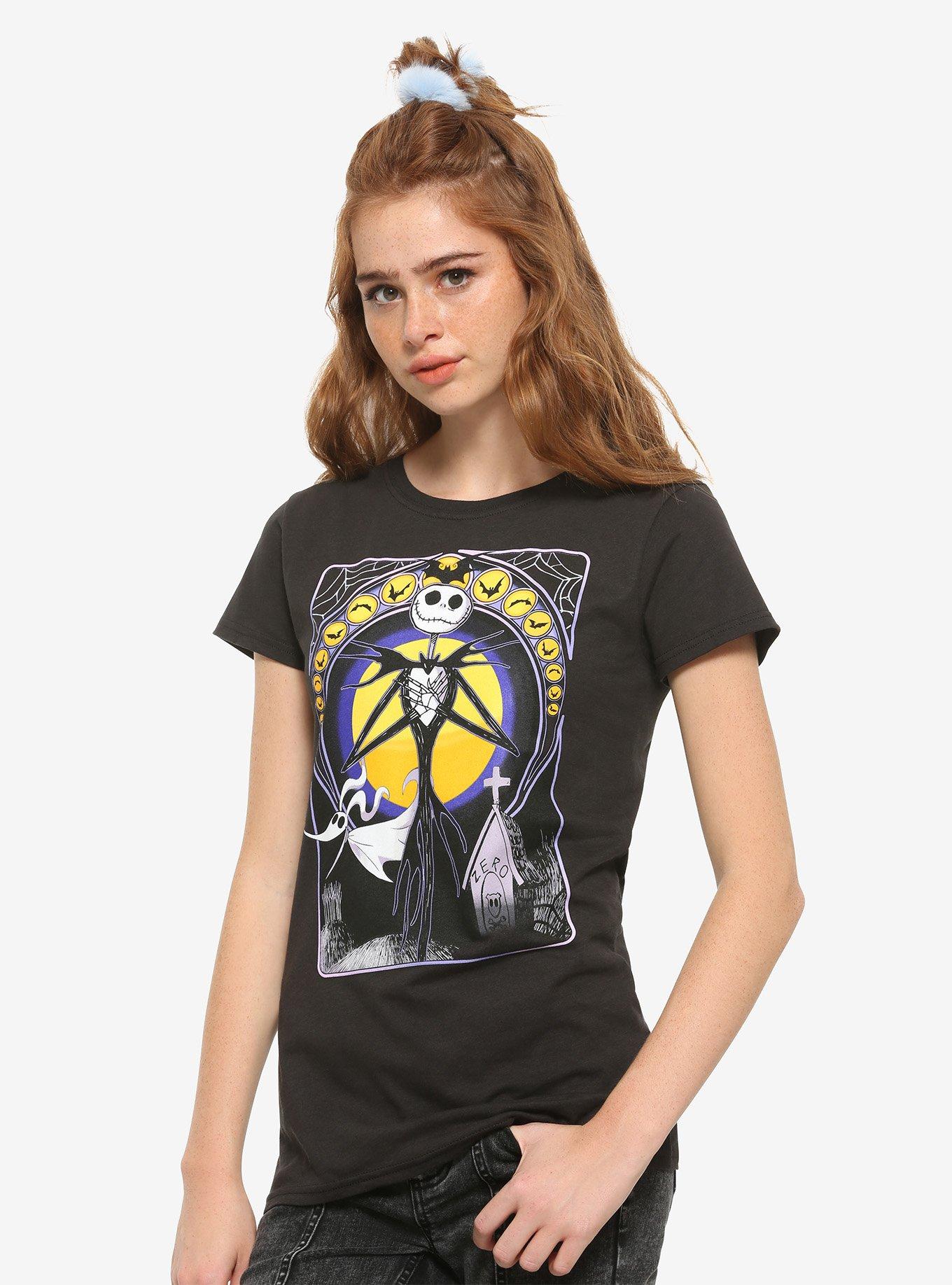 The Nightmare Before Christmas Jack Skellington Art Deco Girls T-Shirt, MULTI, hi-res