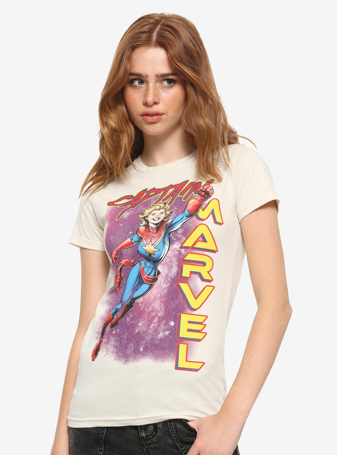 Marvel Captain Marvel Comic Flight Girls T-Shirt, MULTI, hi-res
