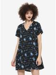Blue Celestial Button-Front Dress, BLACK, hi-res