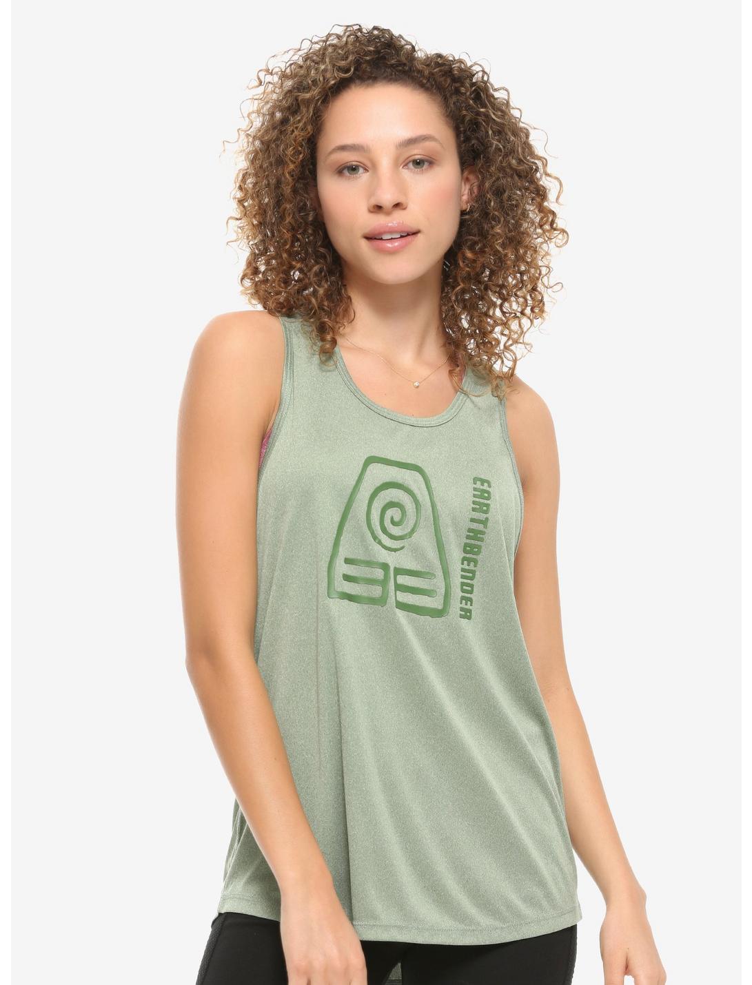 Avatar: The Last Airbender Earth Kingdom Women's Active Tank Top - BoxLunch Exclusive, GREEN, hi-res