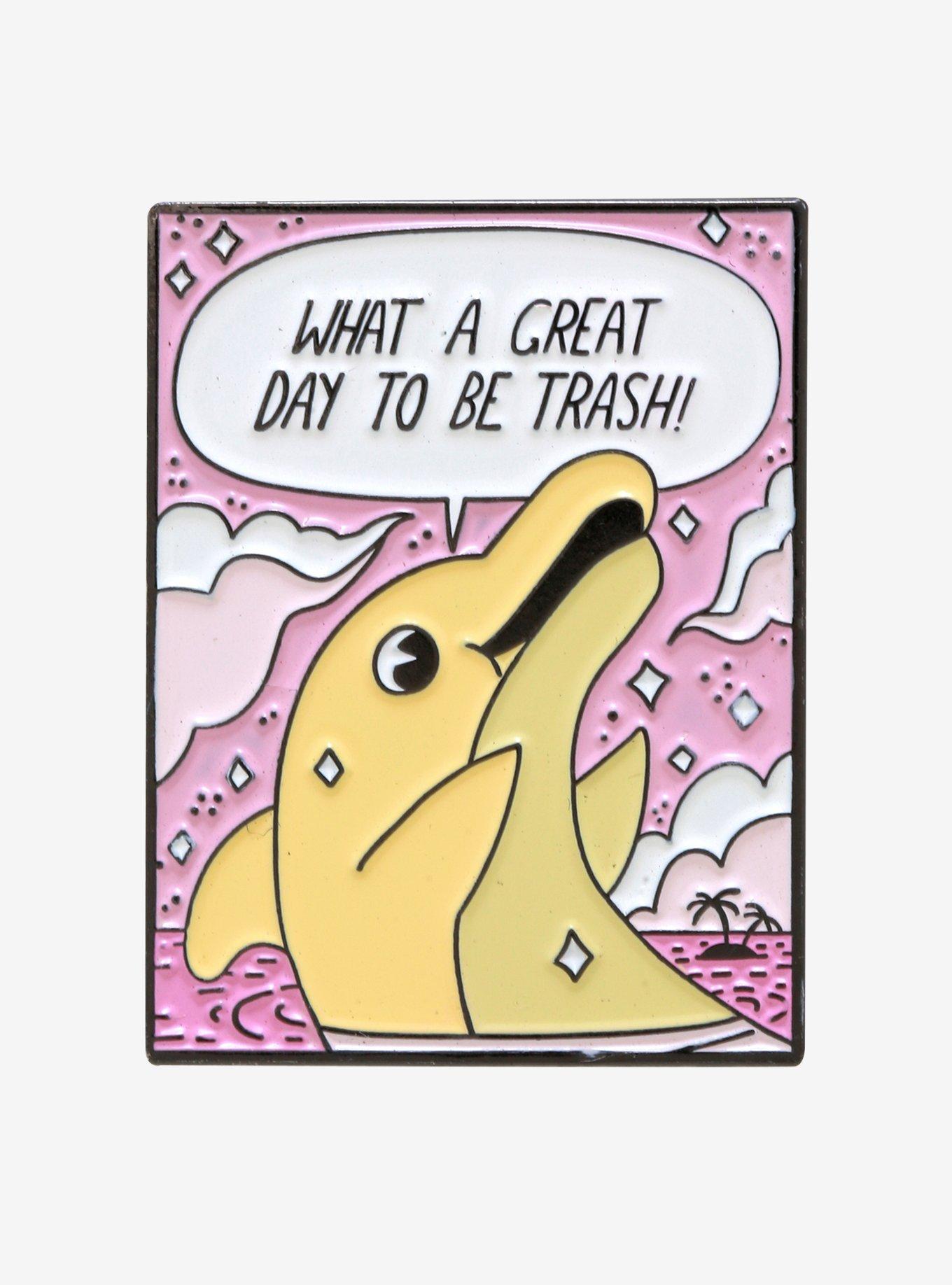 Trash Dolphin Enamel Pin, , hi-res
