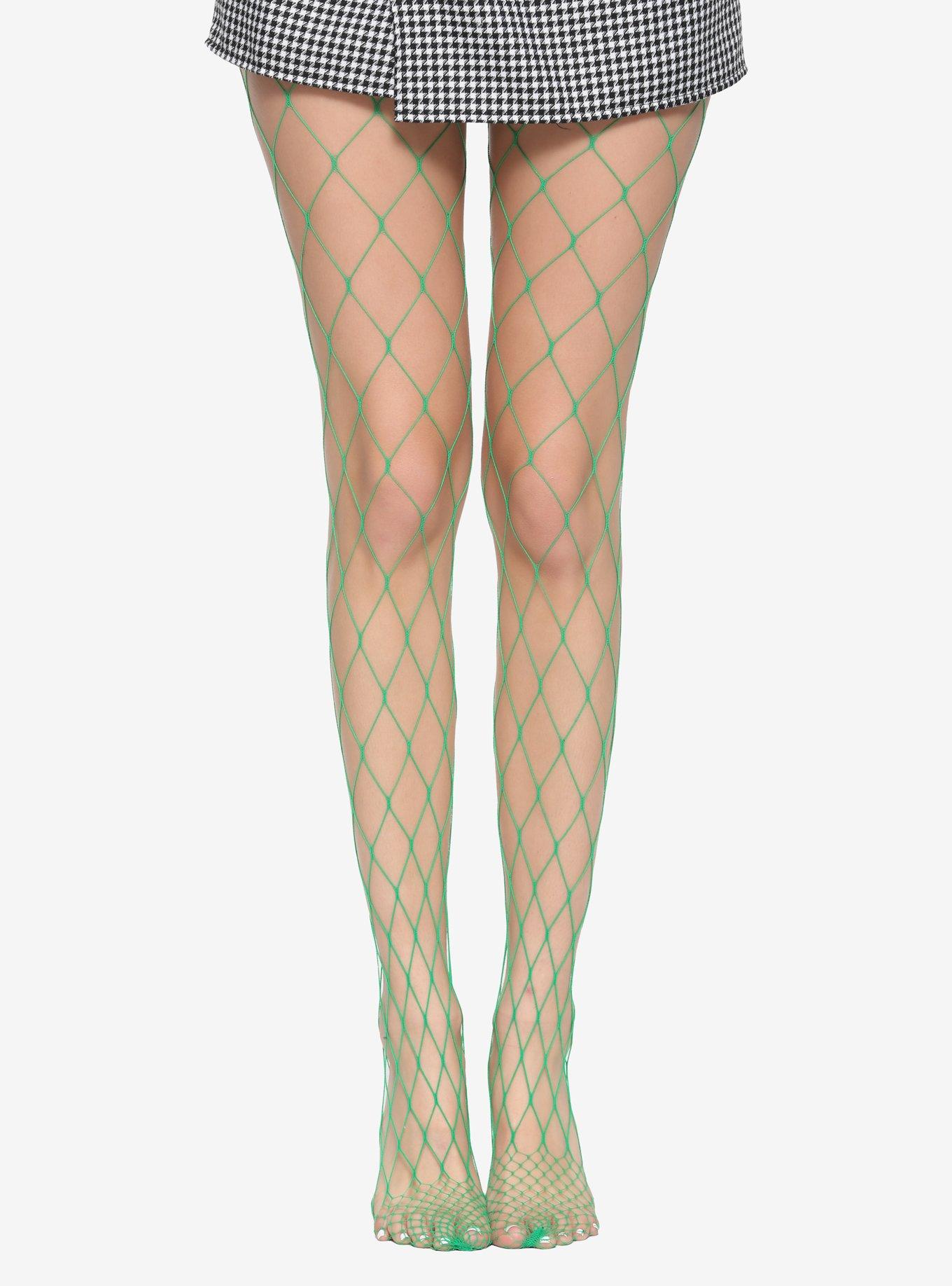 Green Fishnet Tights