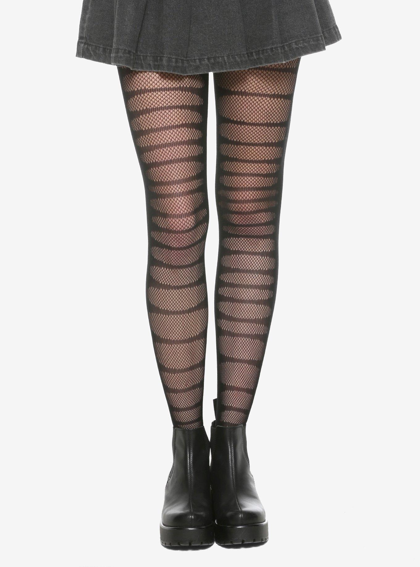 Distressed Fishnet Tights, Hot Topic